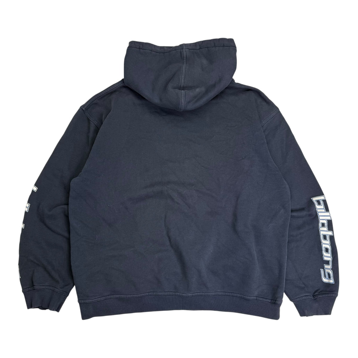 Vintage Billabong Spell Out Sleeve Hoodie Navy Blue
