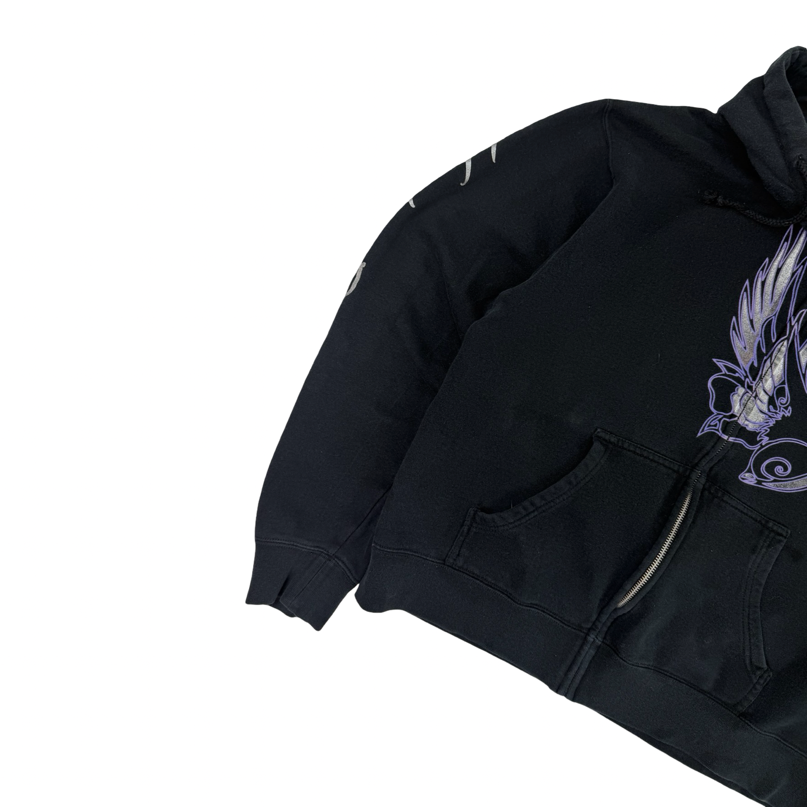 (W) Vintage Harley-Davidson Wing Zip Hoodie Black