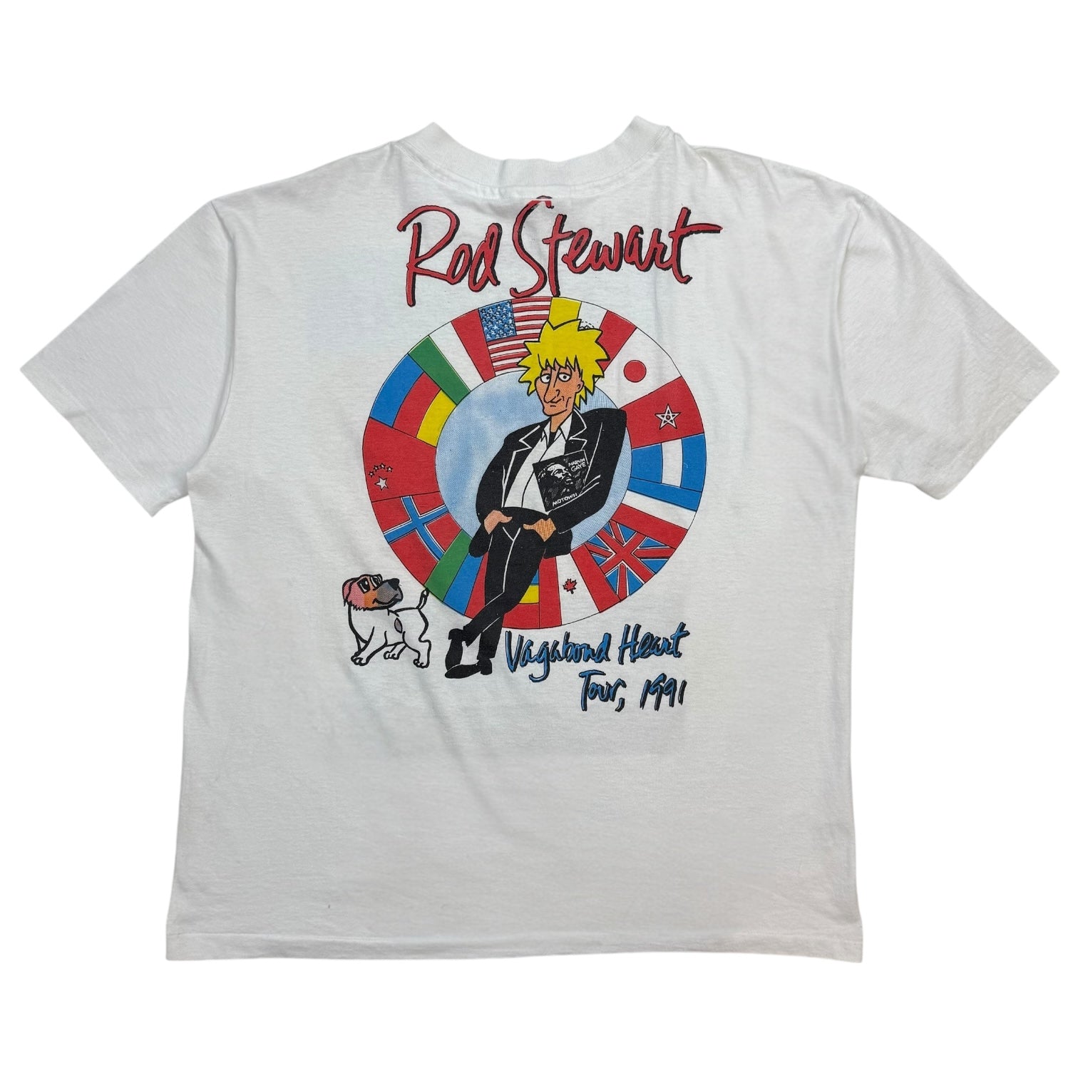1991 Rod Stewart Vagabond Heart Tour Tee White