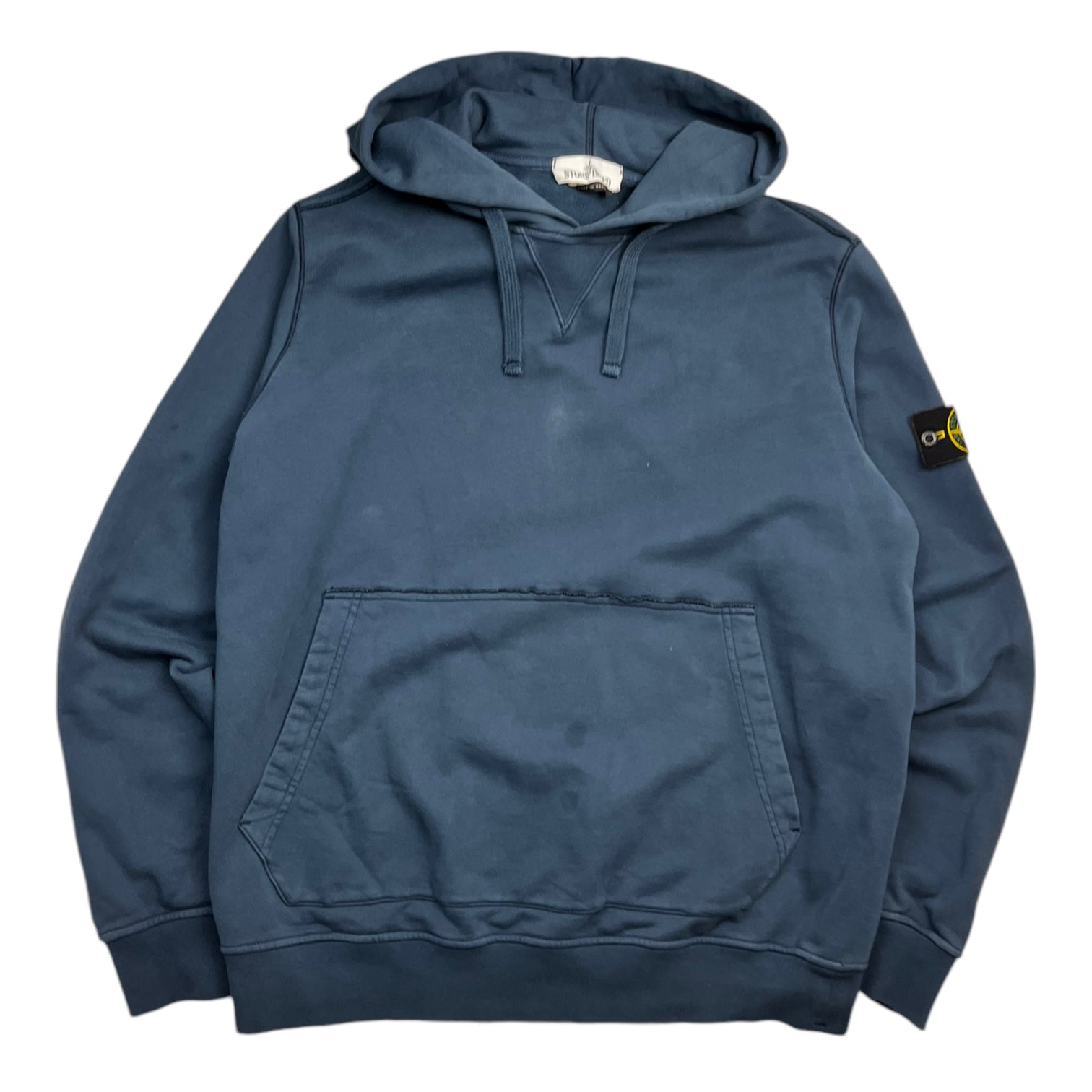 Stone Island Badge Hoodie Faded Navy