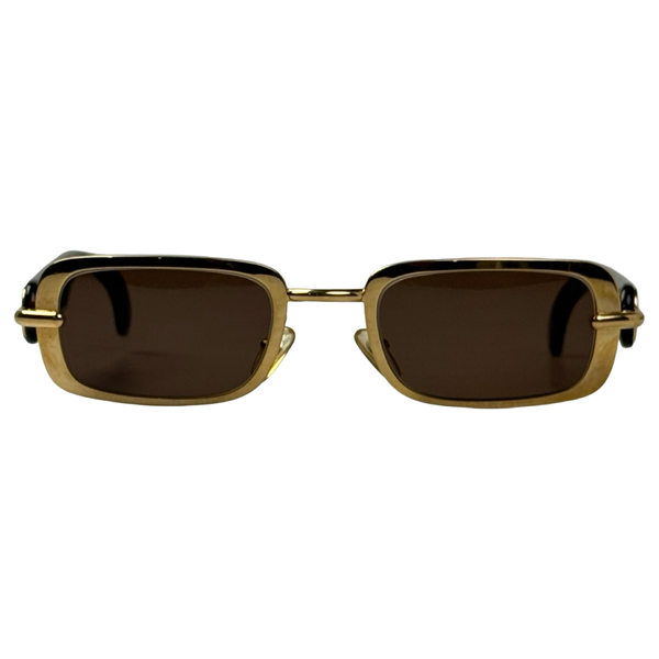 Vintage Christian Dior Eva Quilted Gold Plate Frame 42V Sunglasses