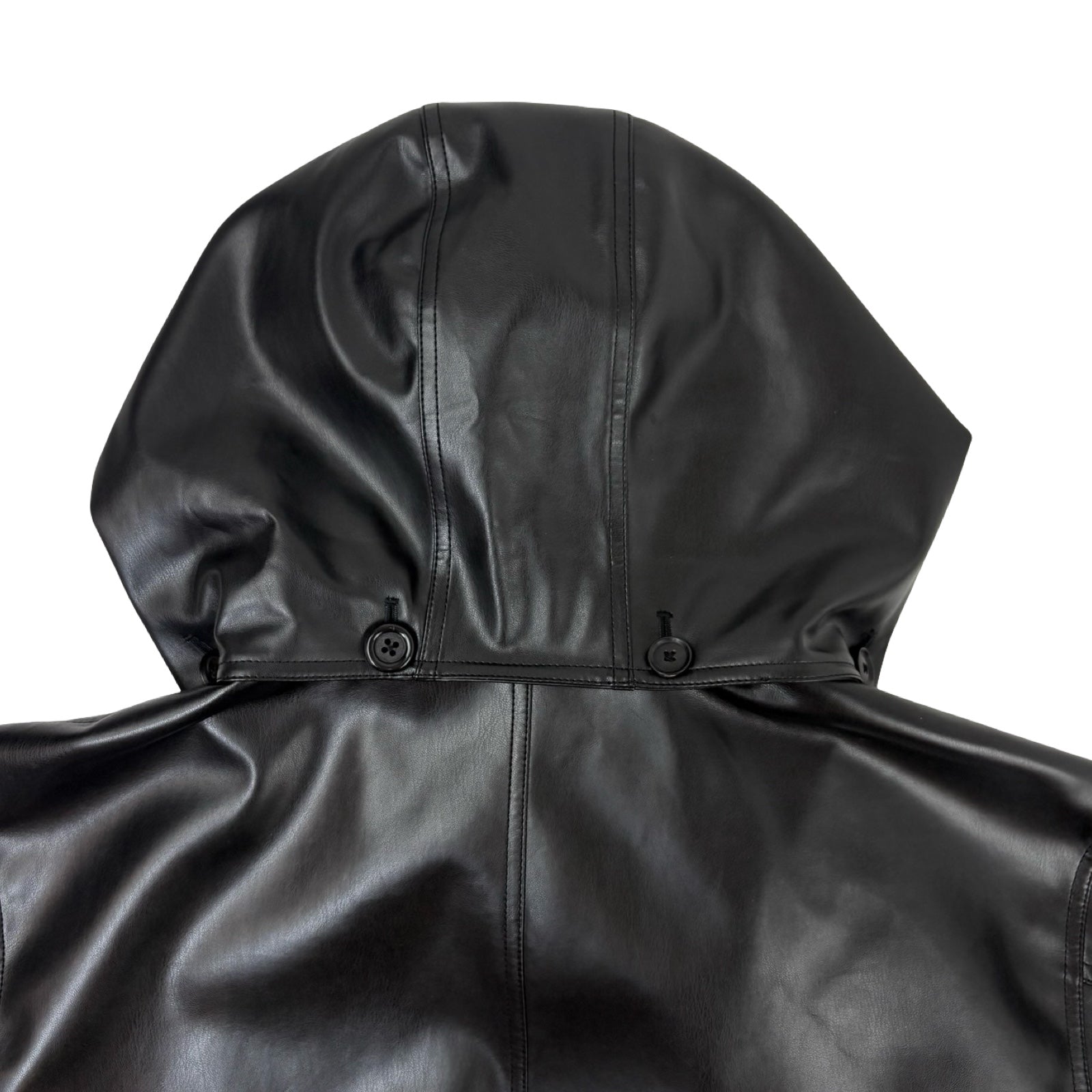 Stussy Double Breasted Leather Trench Coat Black