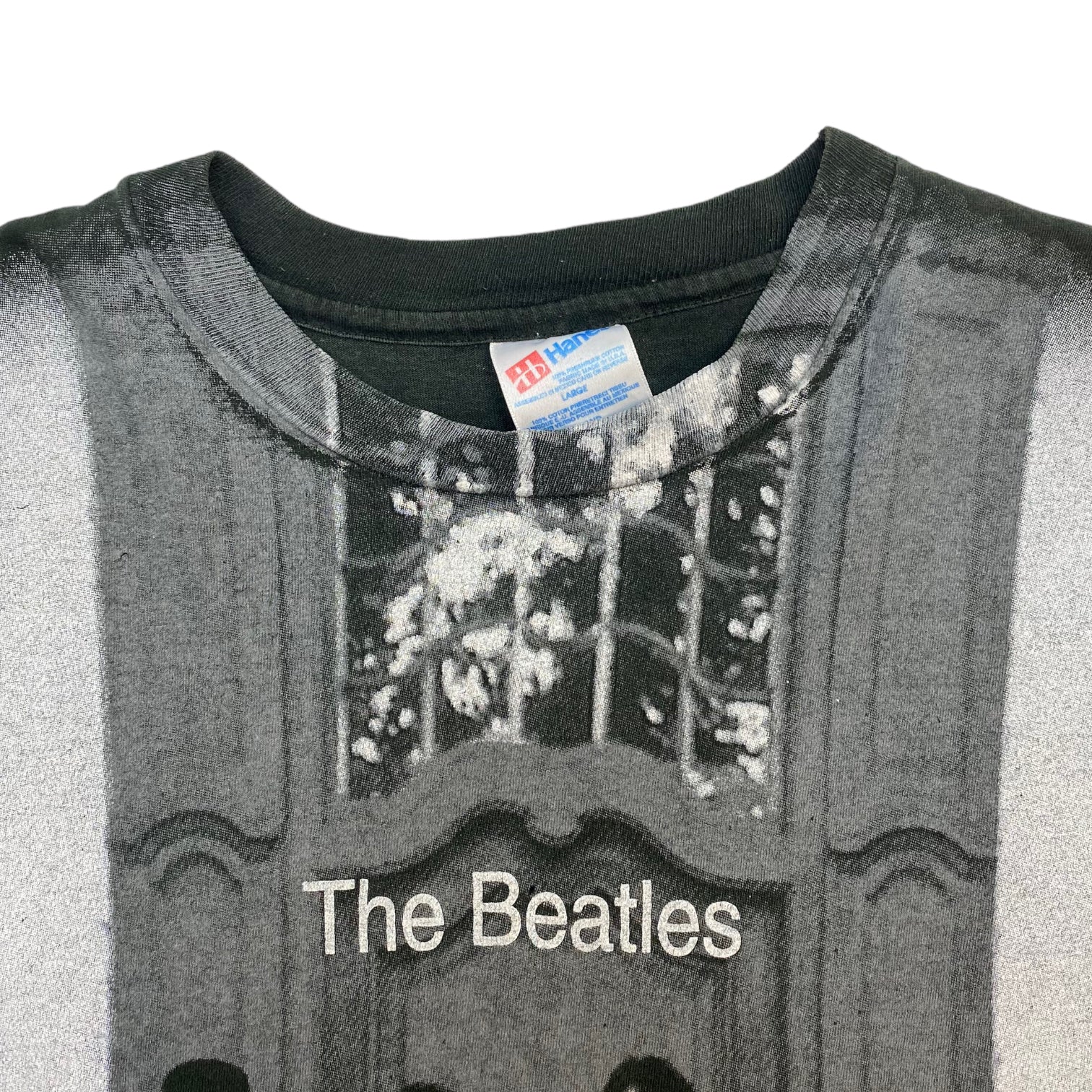 Vintage Beatles All Over Print Shirt - Black Band Shirt