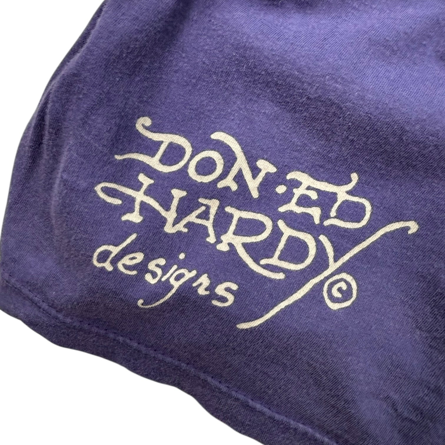 Vintage Y2K Ed Hardy By Christian Audigier Heart Tee Purple