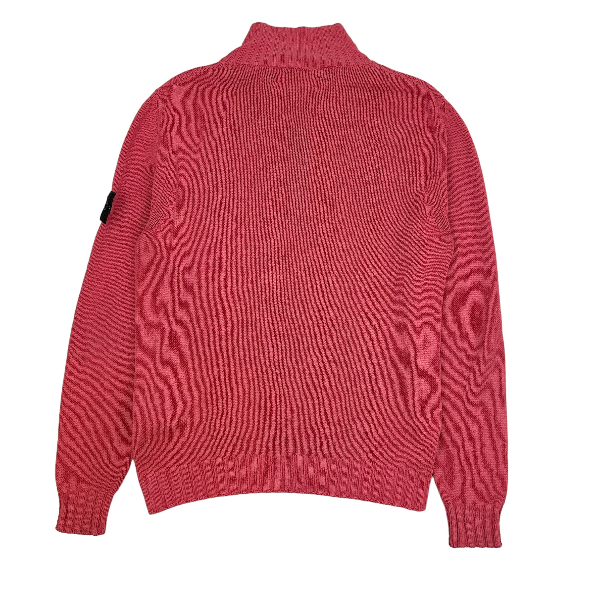 Stone Island Quarter Zip Wool Pull Over Pink