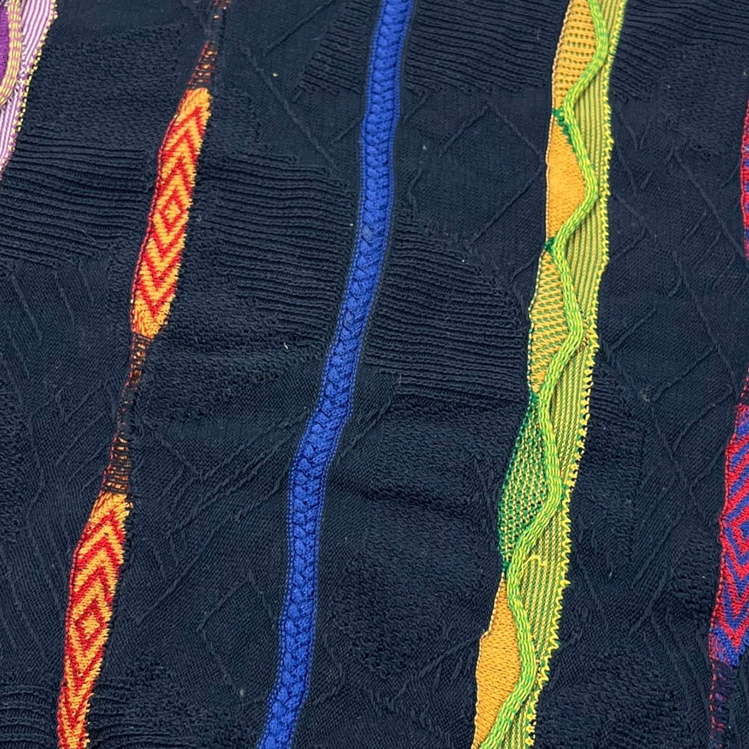 Vintage St. Croix Shop Vertical Textured Knit Navy/Mixed Hue