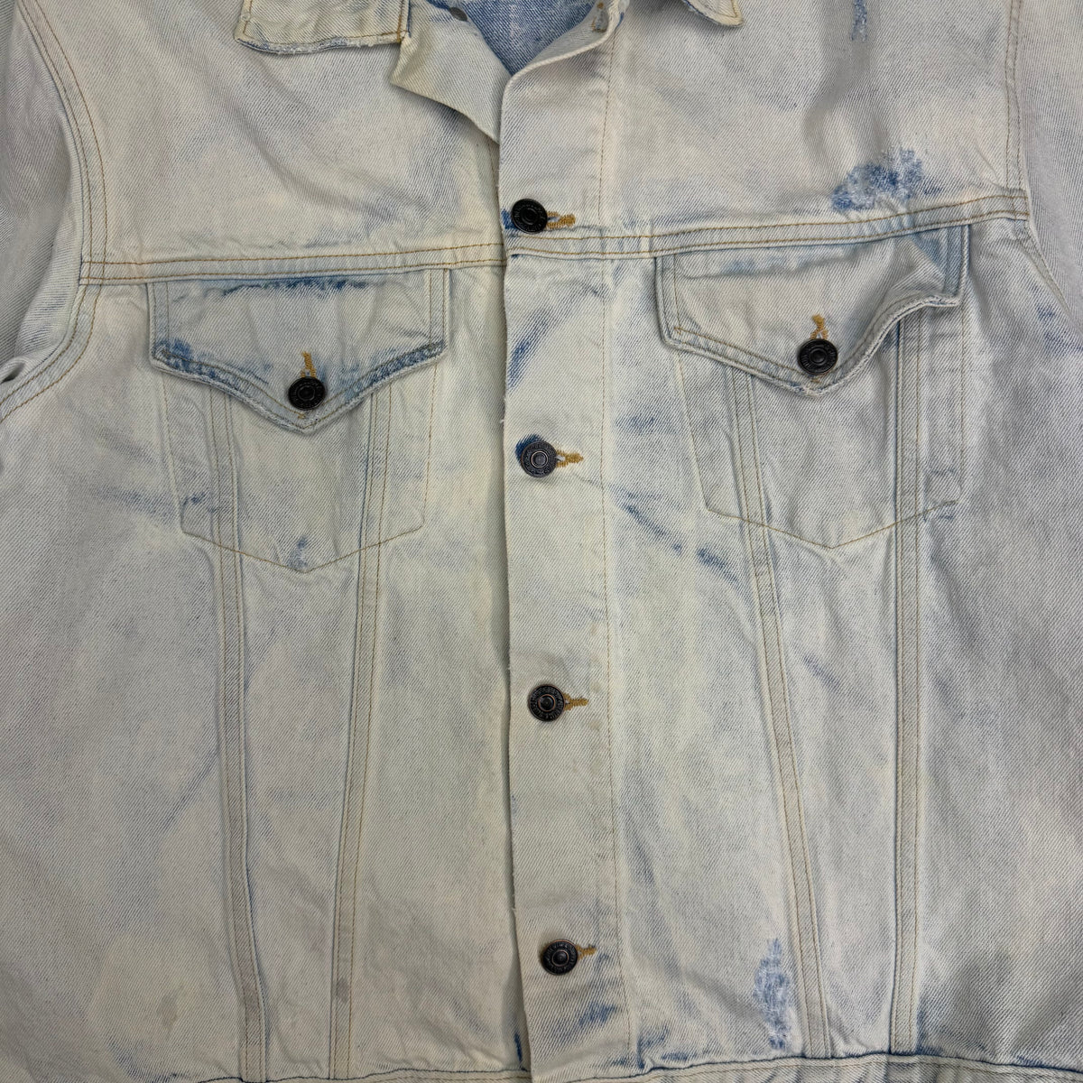 Denim & Supply Ralph Lauren Western Steer Head Bleach Wash Denim Jacket Blue