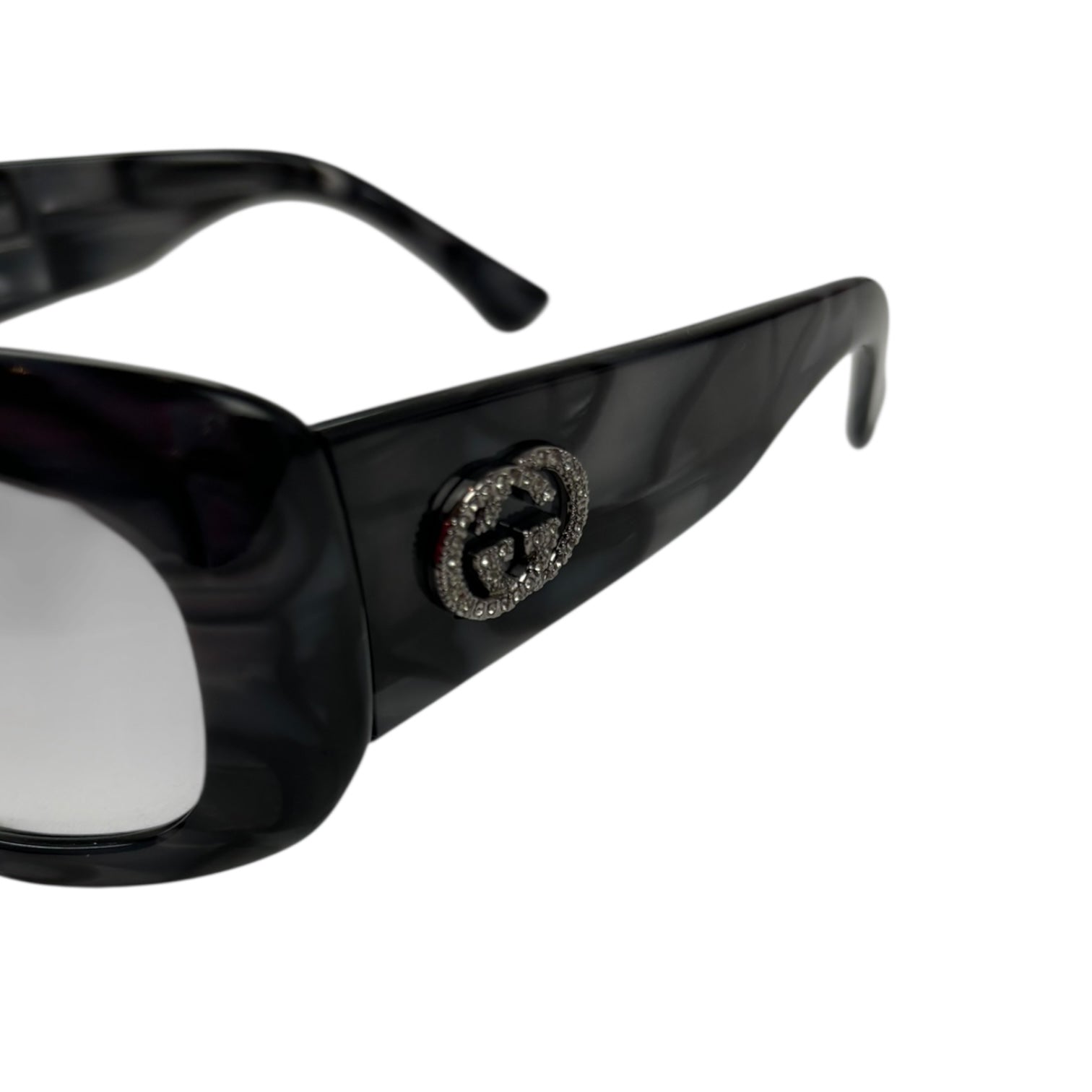 Gucci Rhinestone GG Black Marble Sunglasses