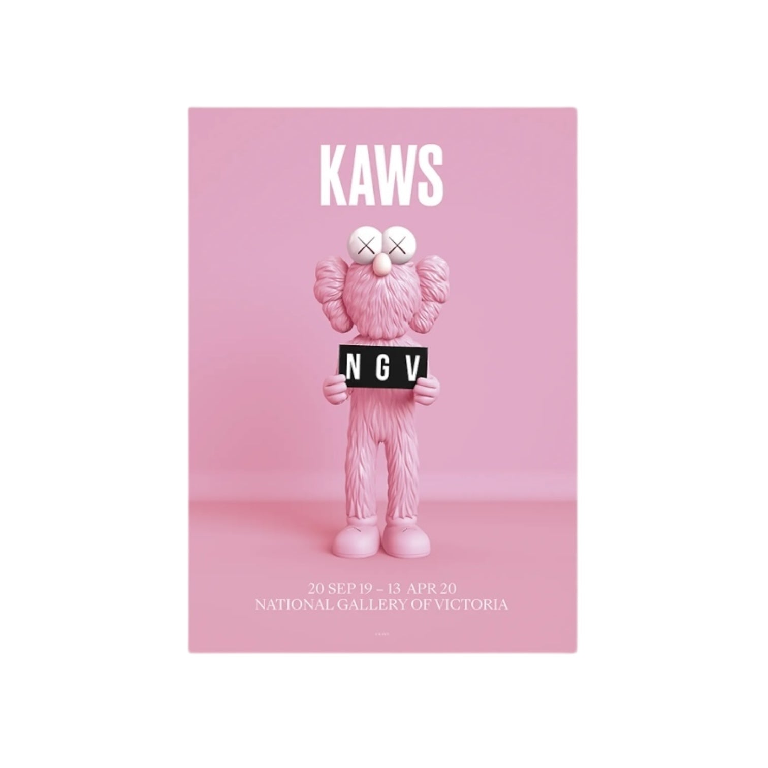 Kaws x NGV Pink BFF Exhibition Poster