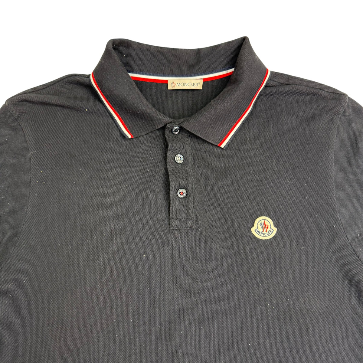 Moncler Button Up Polo Navy Blue