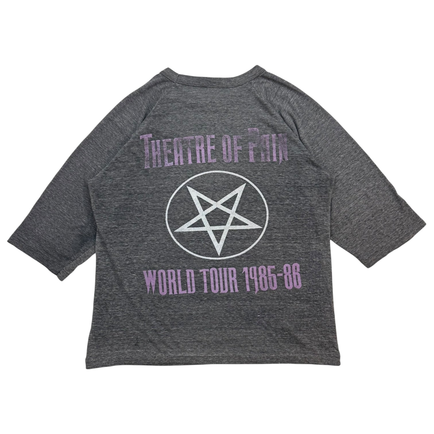 1985 Motley Crue Theatre Of Pain World Tour Tee Faded Black