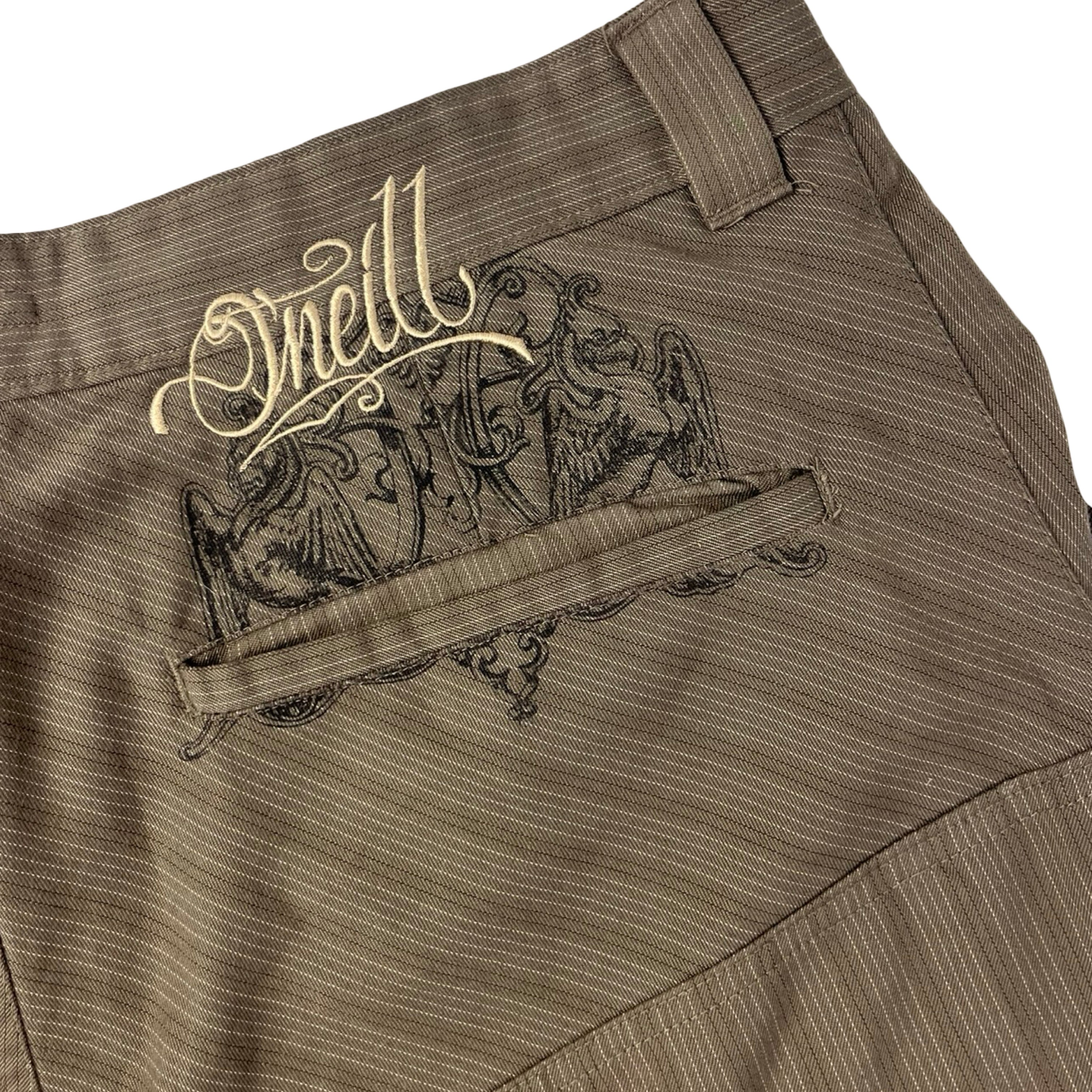 Vintage Y2K O'Neill Pinstripe Chino Shorts Brown