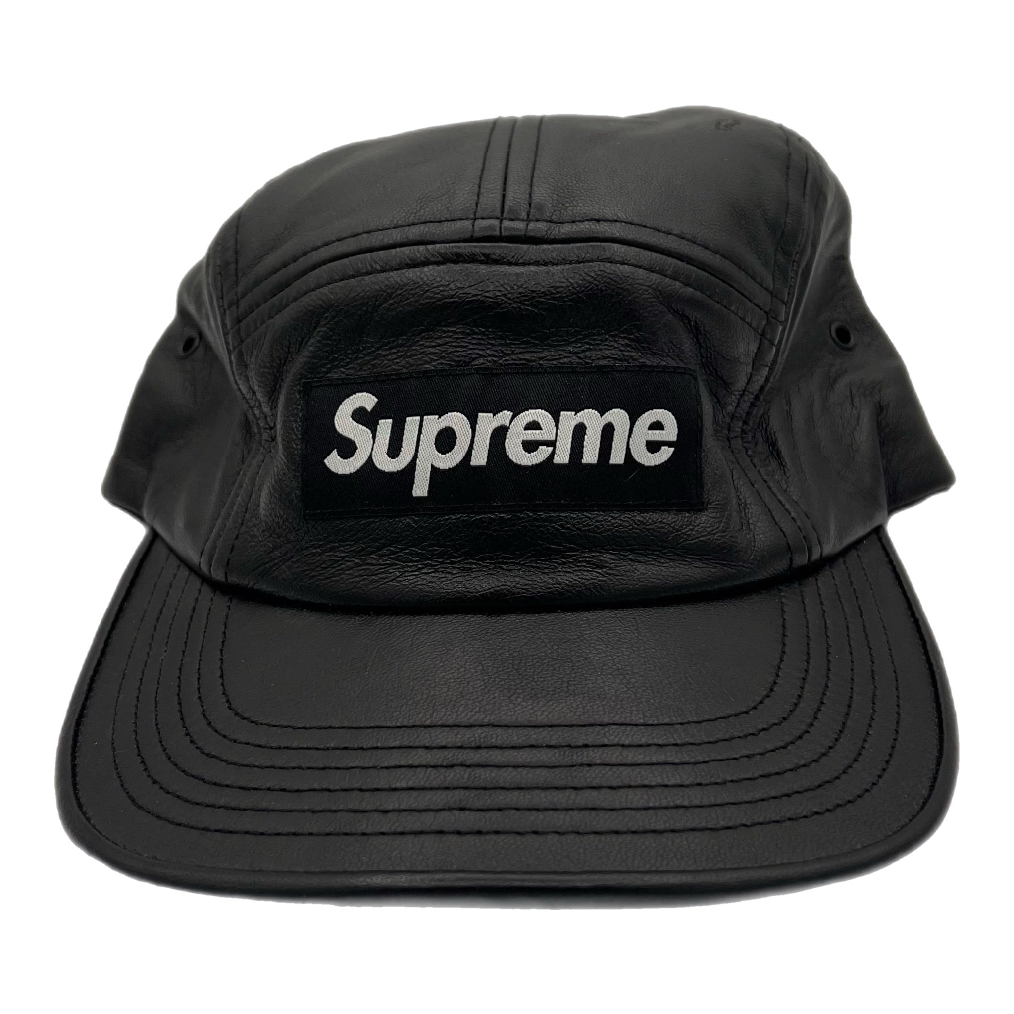 Supreme Leather FW16 Camp Hat Black