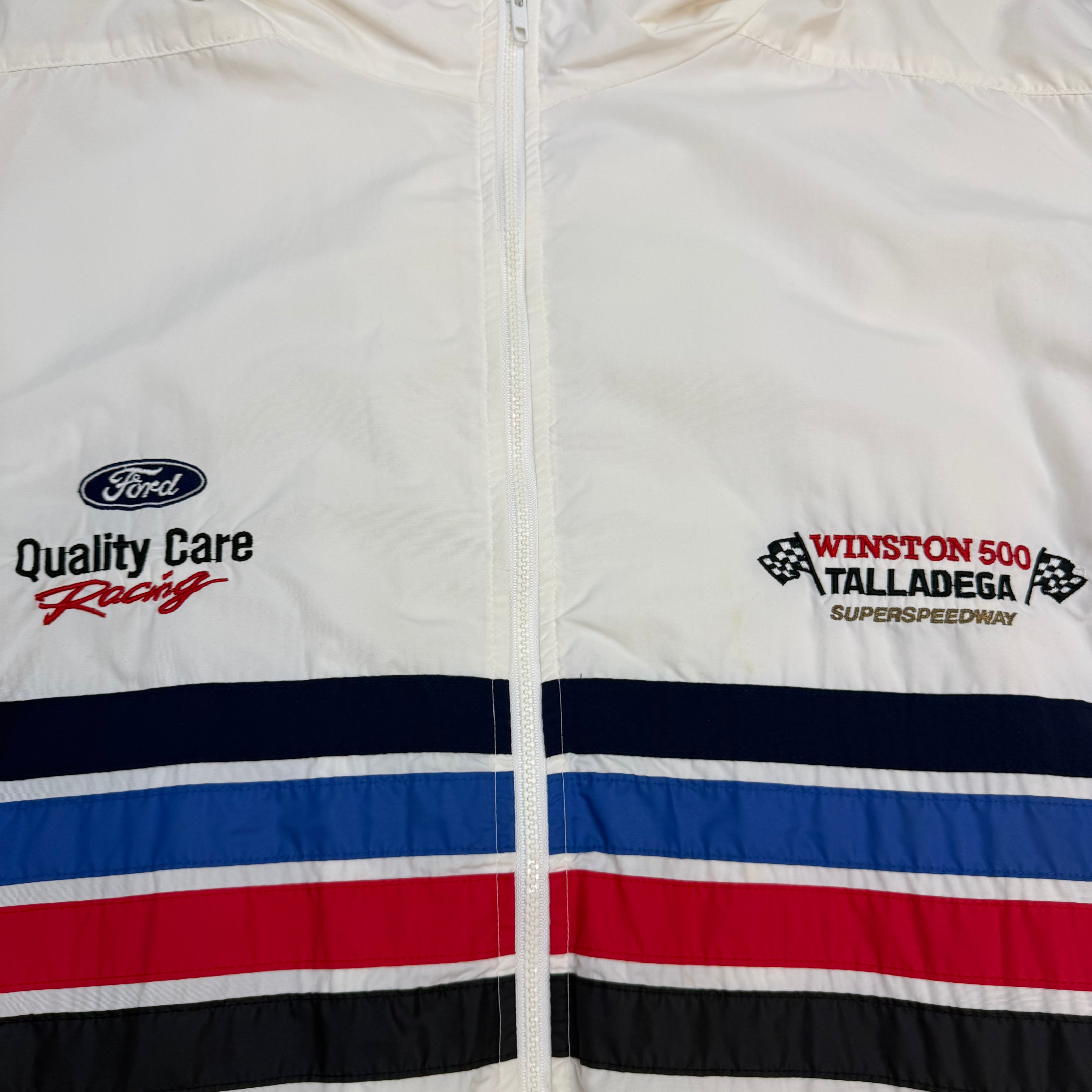 Vintage Ford Quality Care Wingston 500 Racing Jacket White