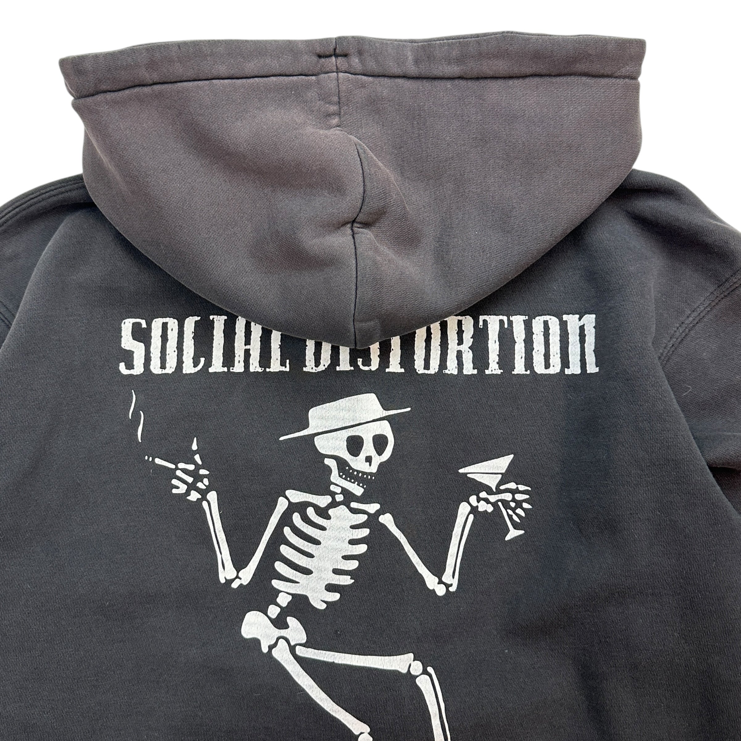 Vintage Social Distortion Zip-up Hoodie Black