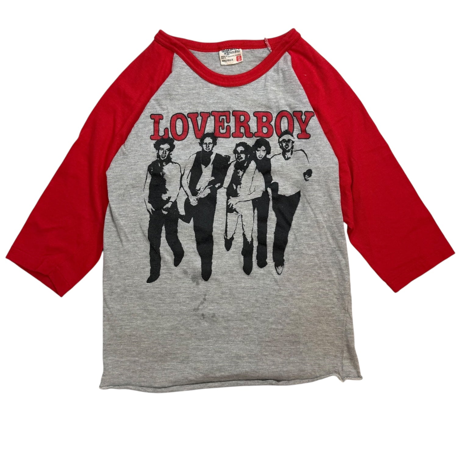 1982 Loverboy Get Lucky Tour Baseball Tee Grey/Red