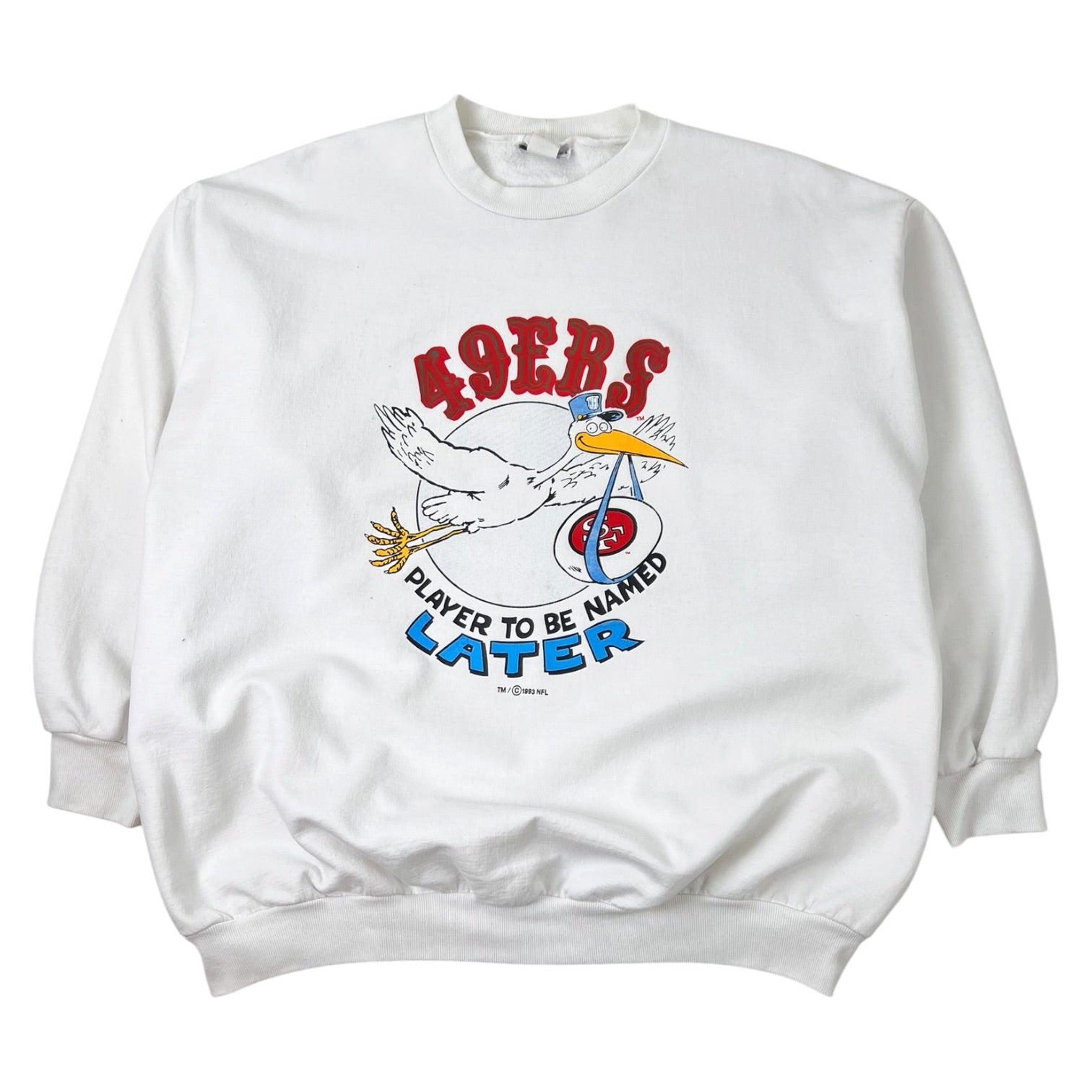 Vintage San Francisco 49ers Stork "Player To Be Named Later" Graphic Crewneck