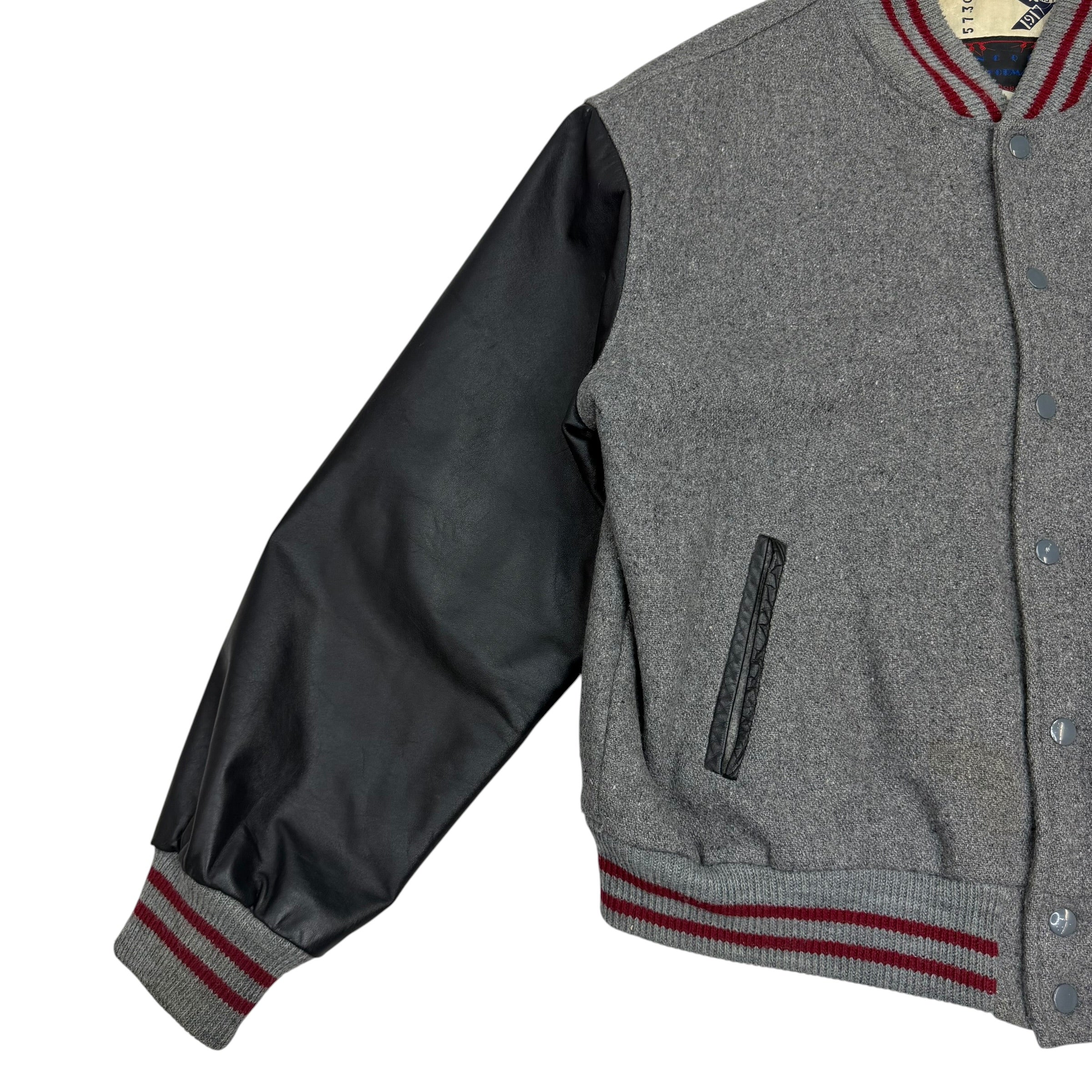 Vintage Hard Rock Cafe San Francisco “Save The Planet” Wool Varsity Jacket Grey