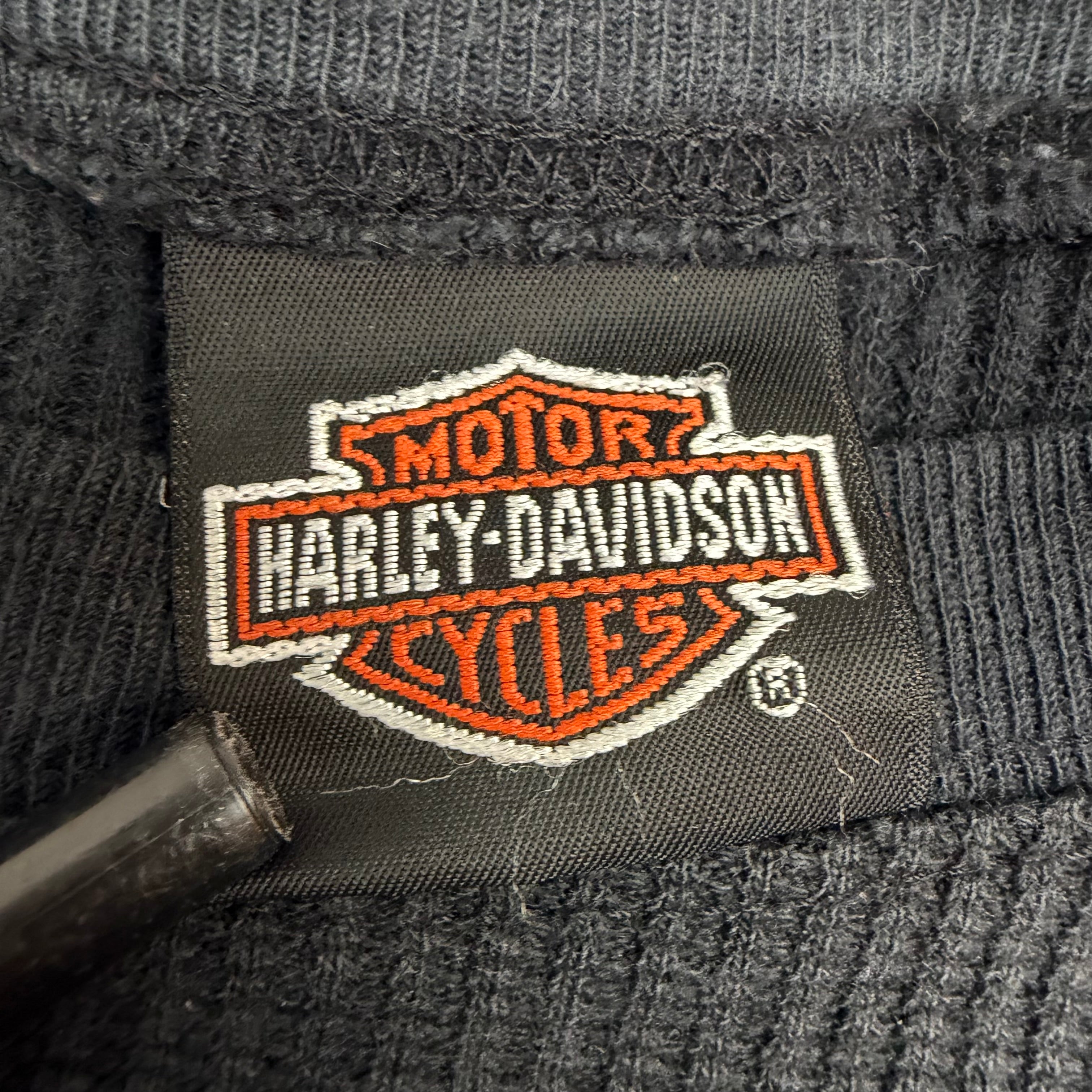 Vintage Harley Davidson Edmonton Flame Thermal Longsleeve Black