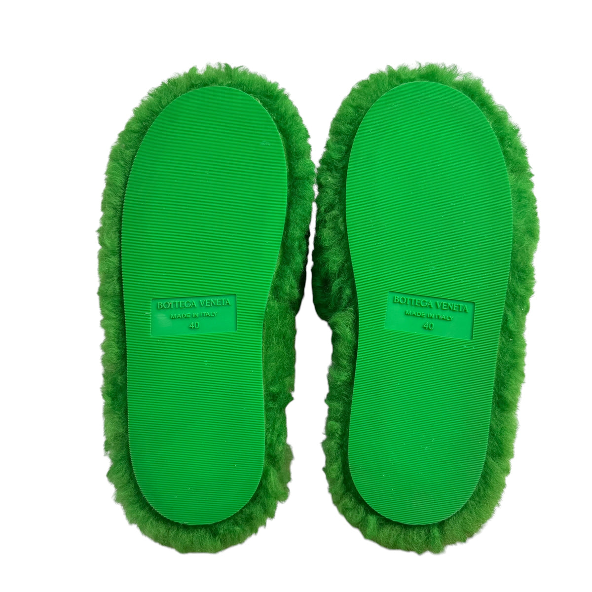 (W) Bottega Veneta Resort Teddy Slippers Green