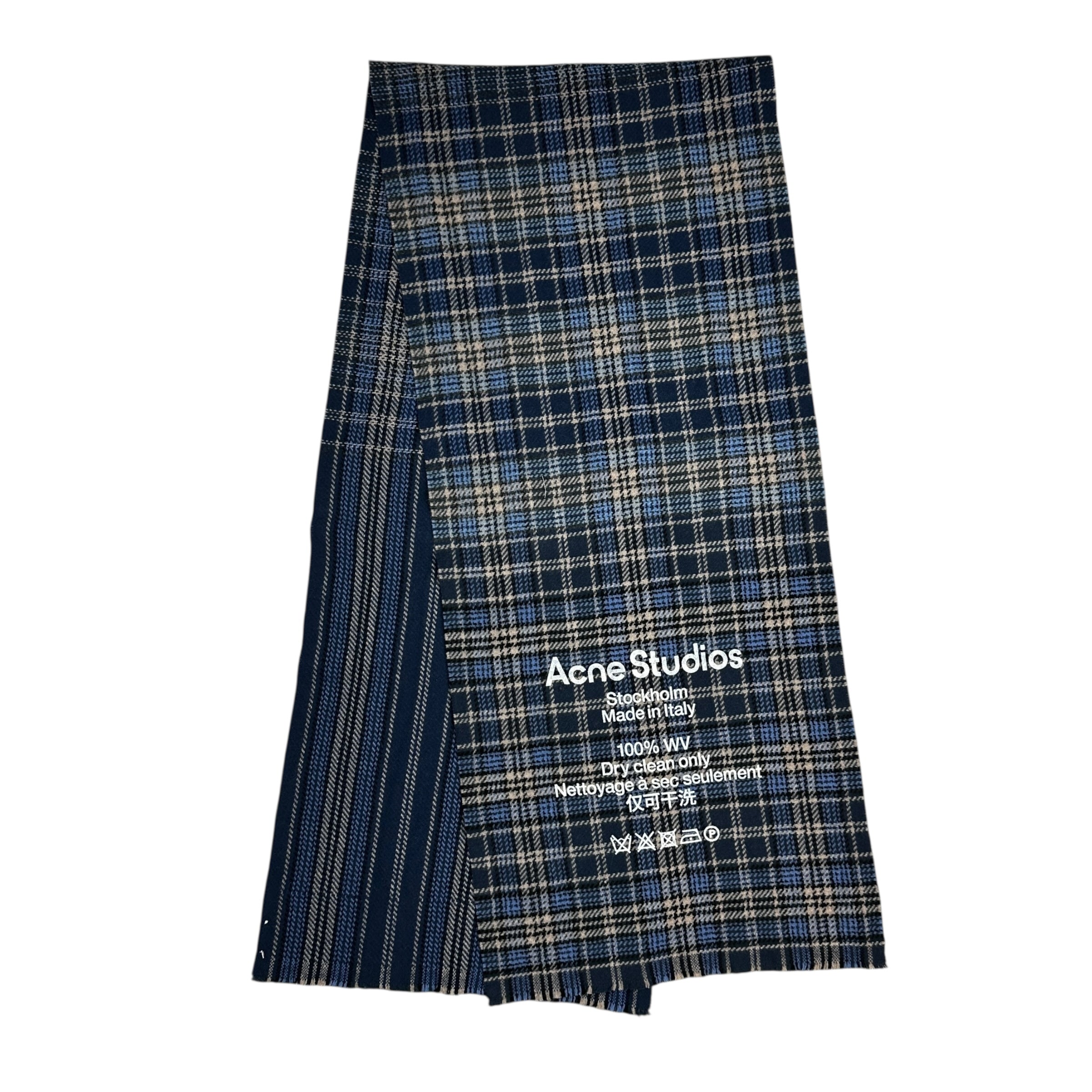 Acne Studios Checkered Scarf Blue