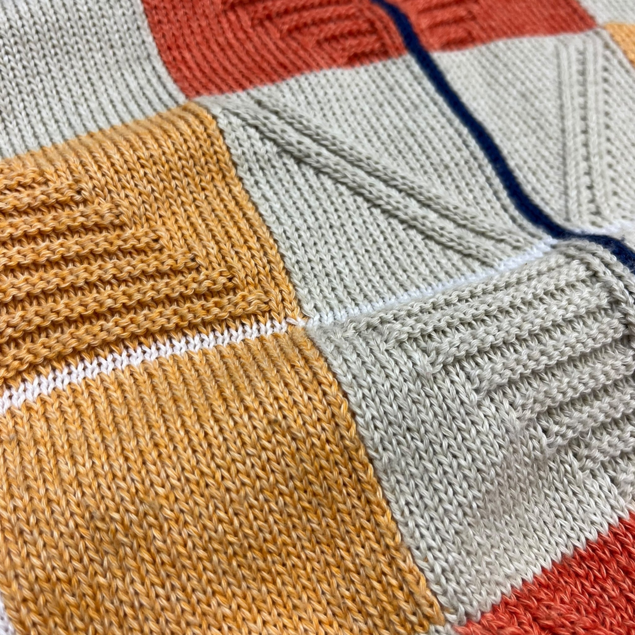 Vintage Tundra Checkered Textured Knit Orange/Tan