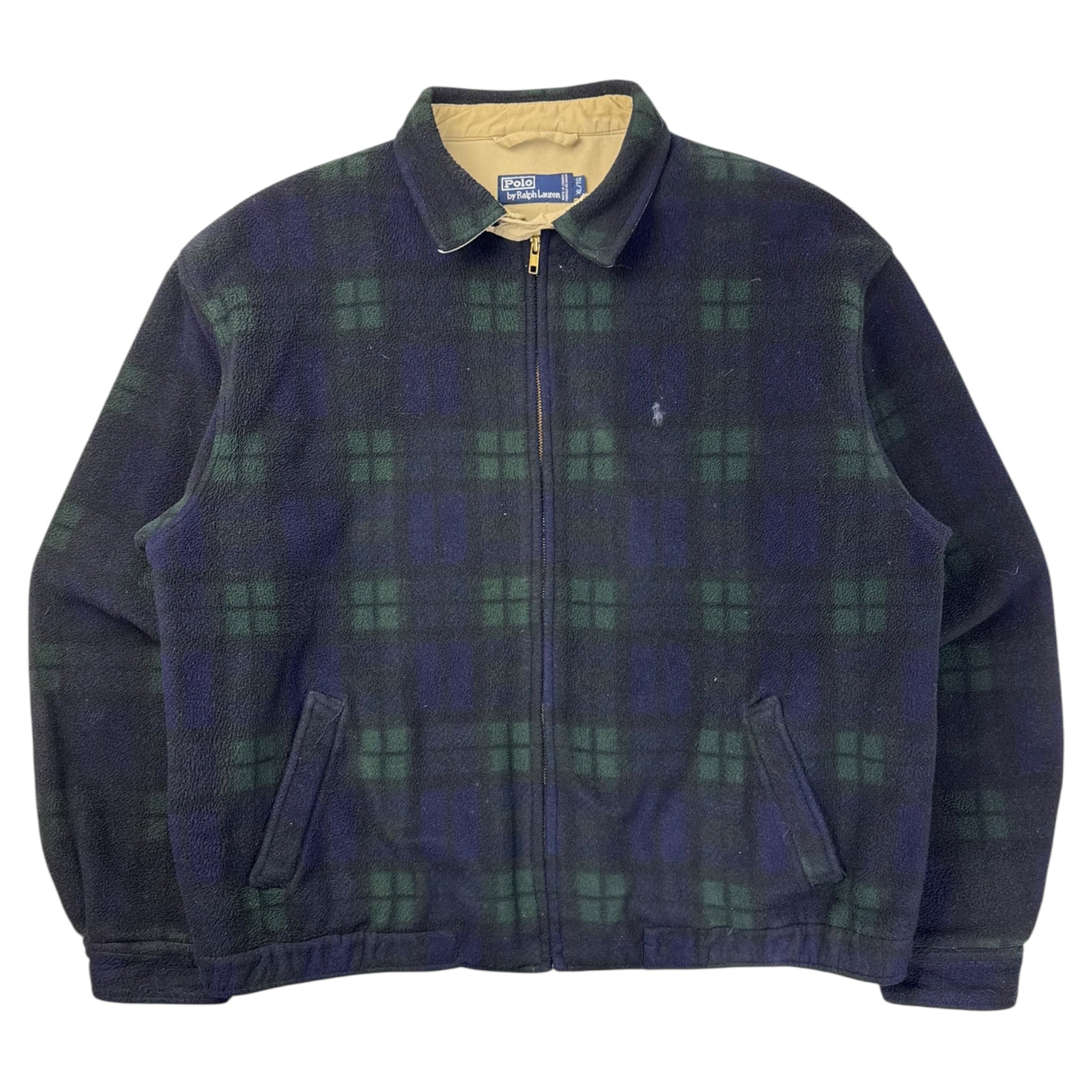 Polo Ralph Lauren Full Zip Fleece Tartan Green/Navy