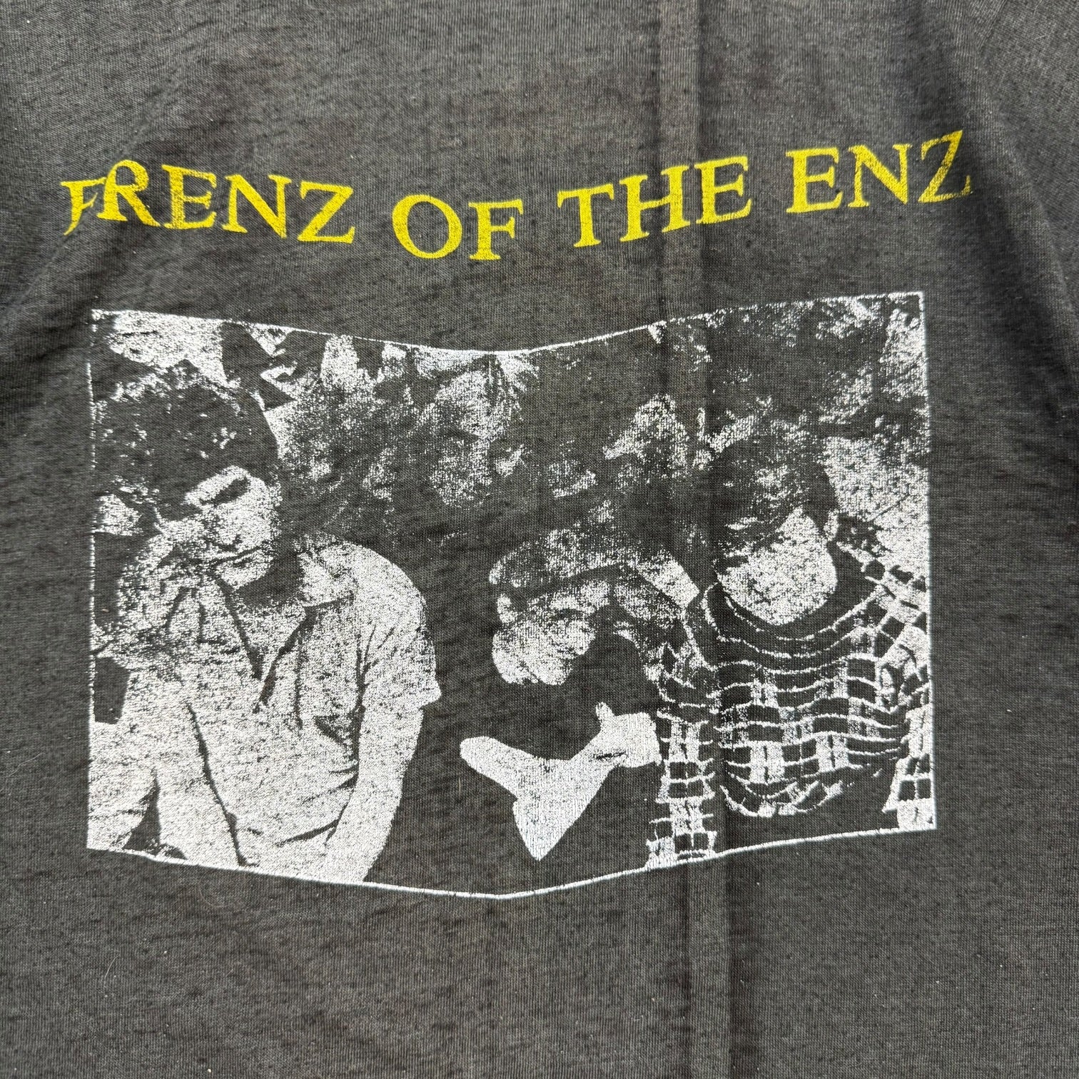 1982 Split Enz Tour ‘Frenz Of The Enz’ Ringer Tee Black