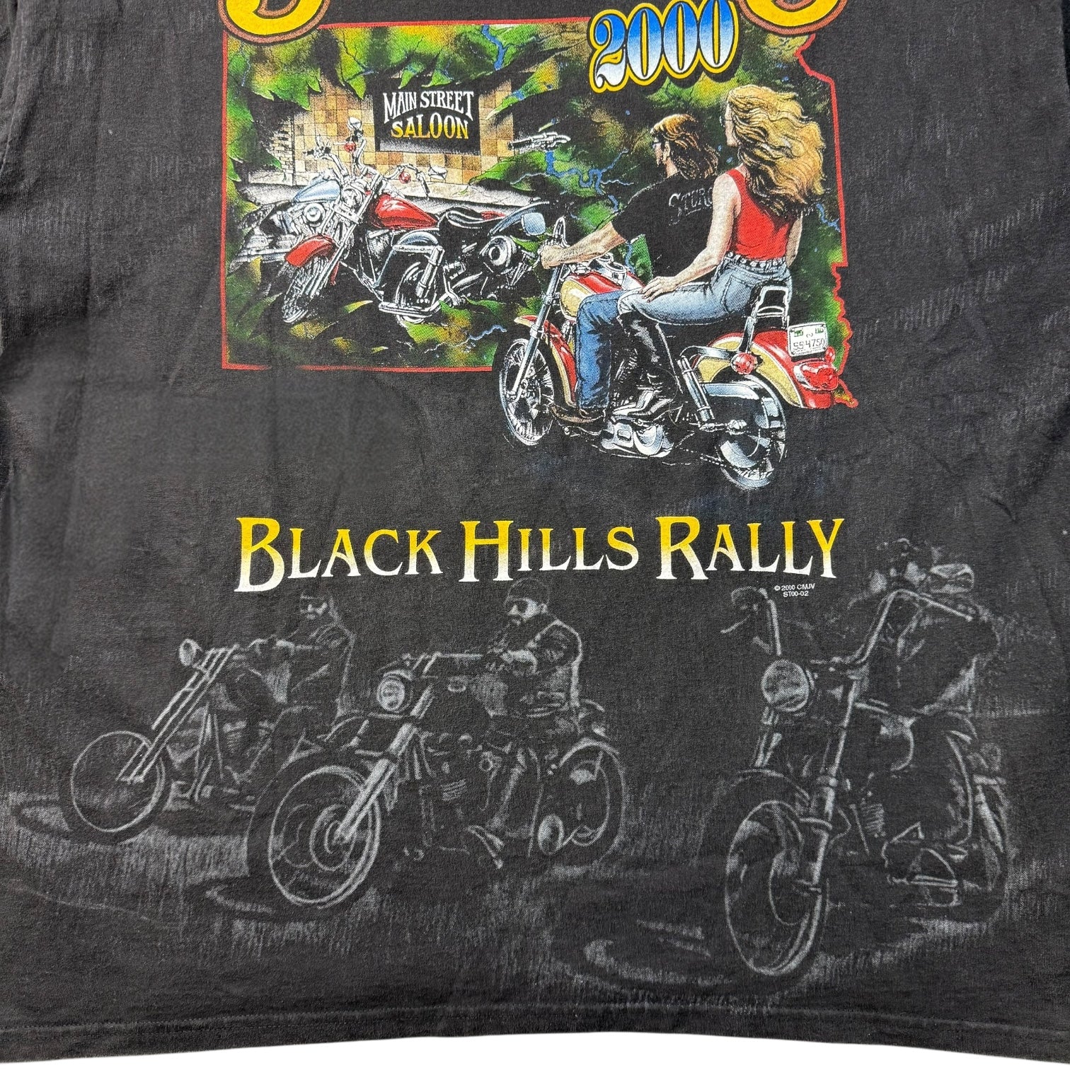 2000 Sturgis Bike Rally Tee Faded Black