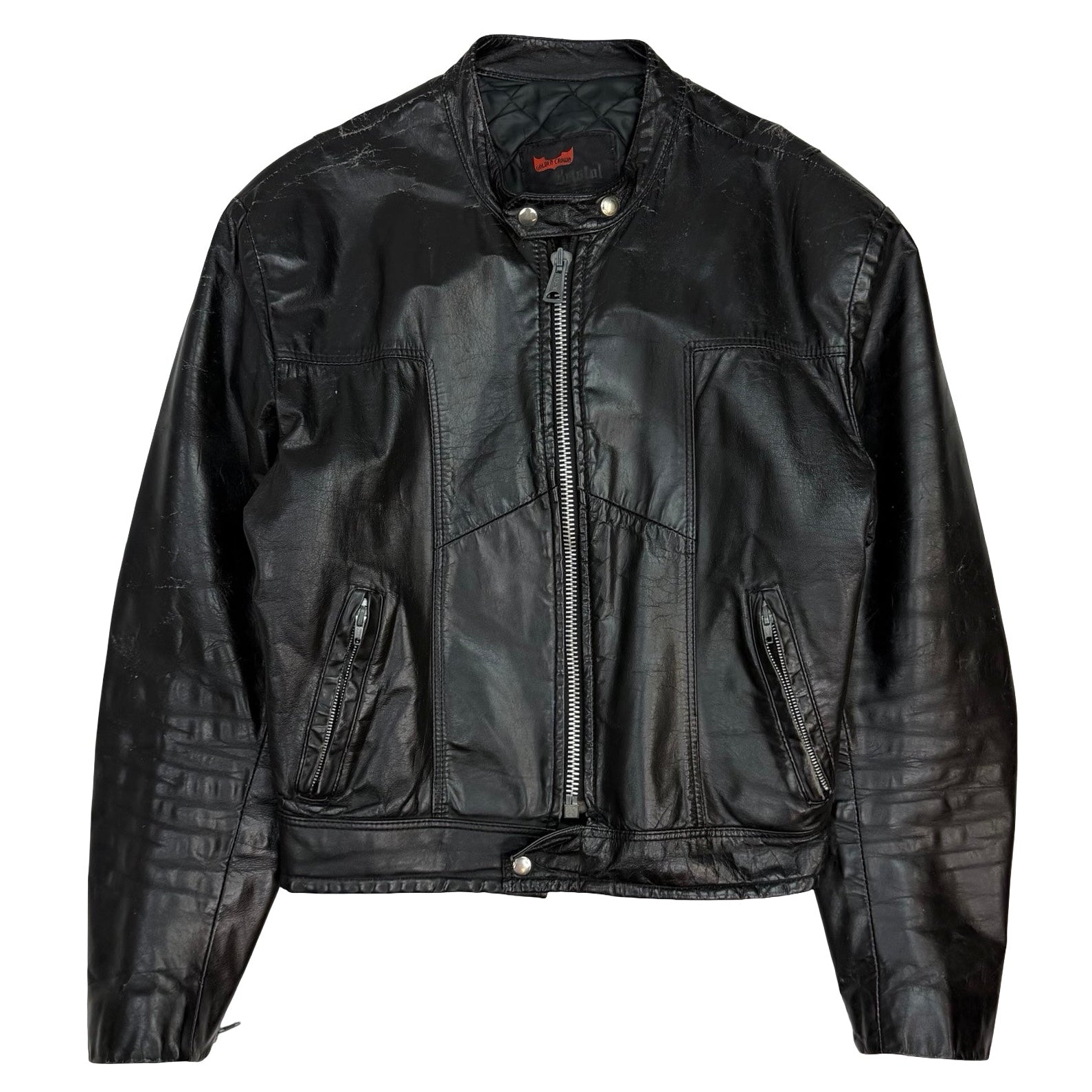 Vintage Bristol Golden Crown Leather Racing Jacket Black
