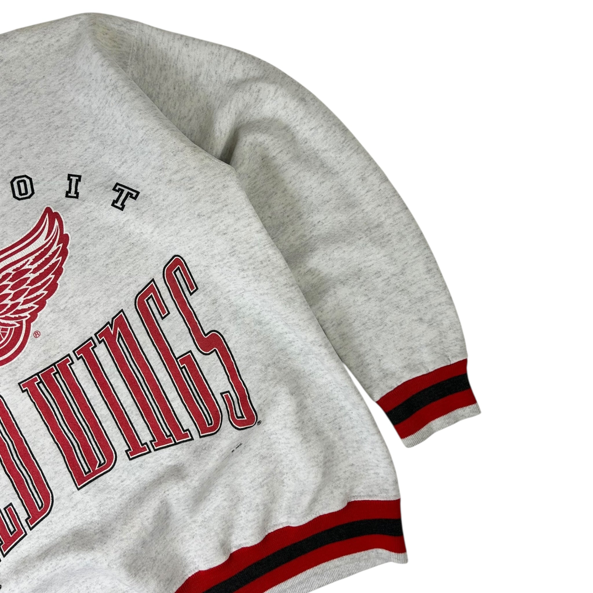 Vintage Red Wings by Nutmeg Mills Crewneck Grey NHL