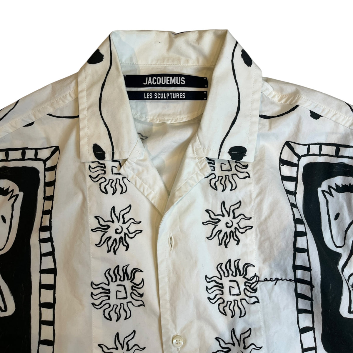 Jacquemus La Chemise Jean Print Black & White Horse Shirt