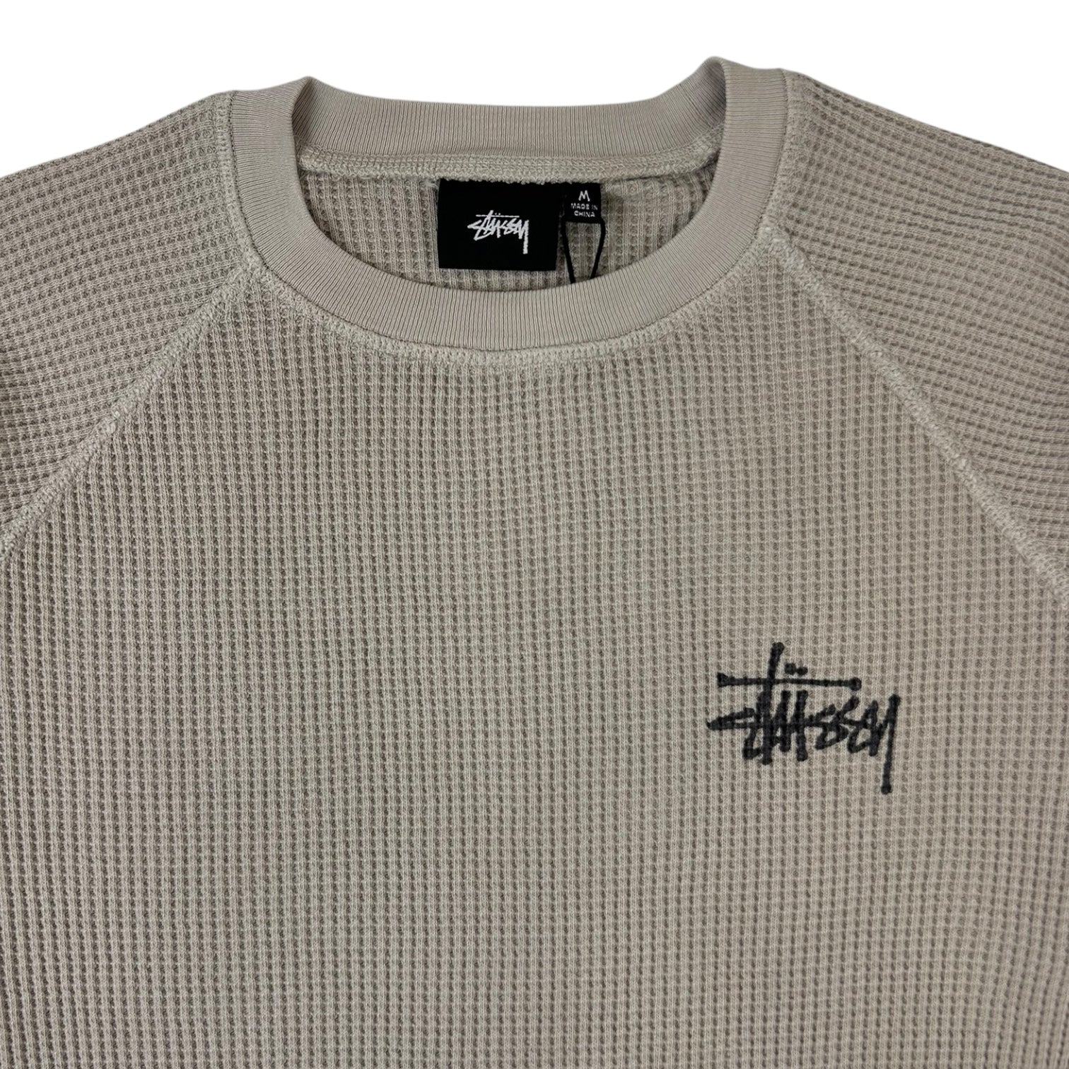 Stussy Basic Logo Raglan Thermal Shirt Bone