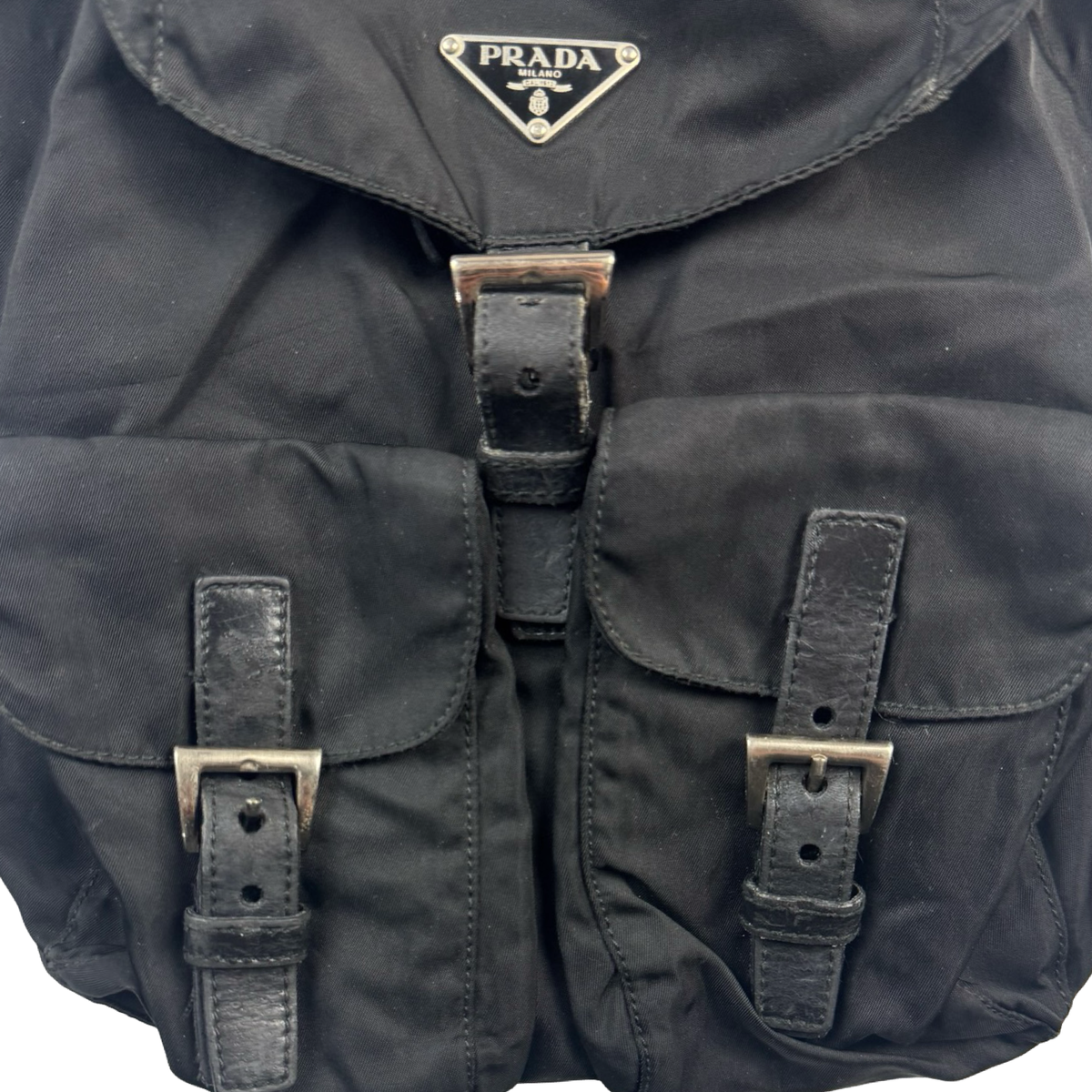 Prada Tessuto Nylon Saffiano Backpack Bag