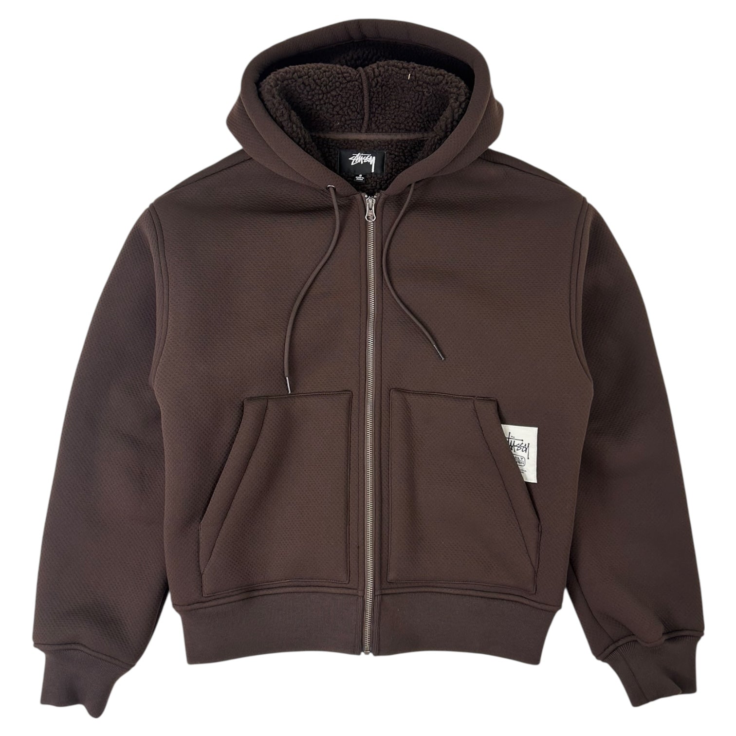 Stussy Bonded Sherpa Hoodie Brown