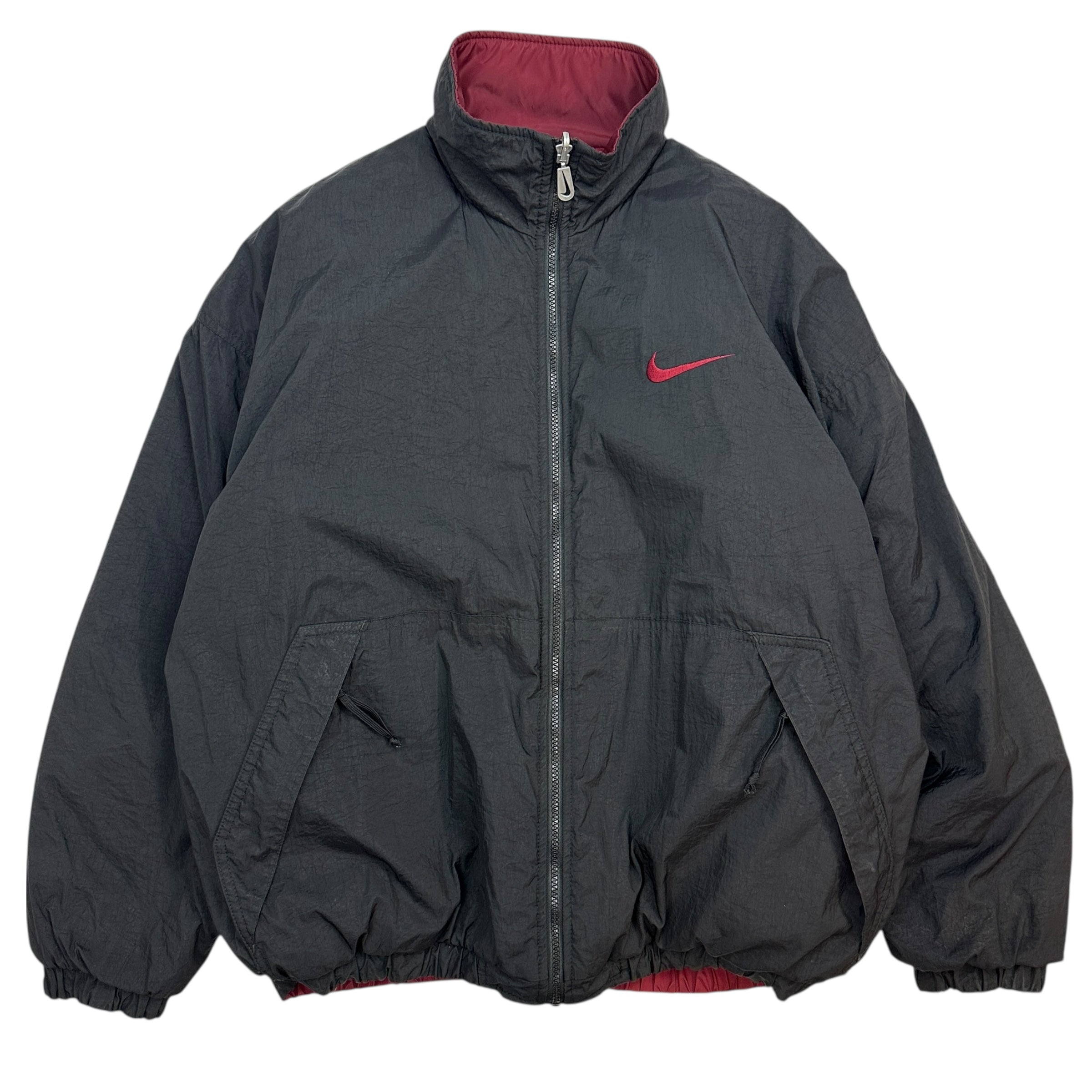 Vintage Nike Reversible Bomber Jacket Maroon/Black