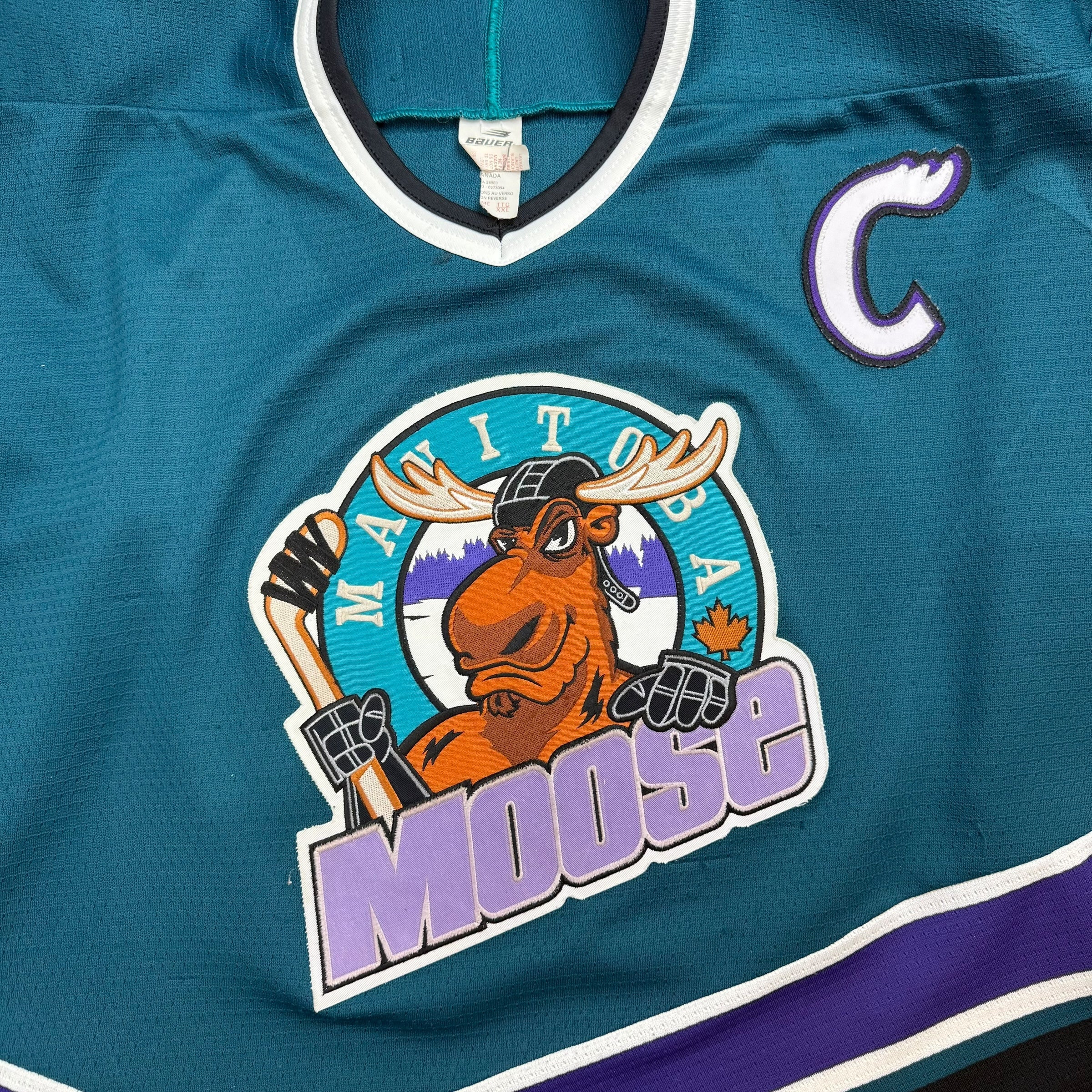 Vintage Bauer Manitoba Moose Jersey Green