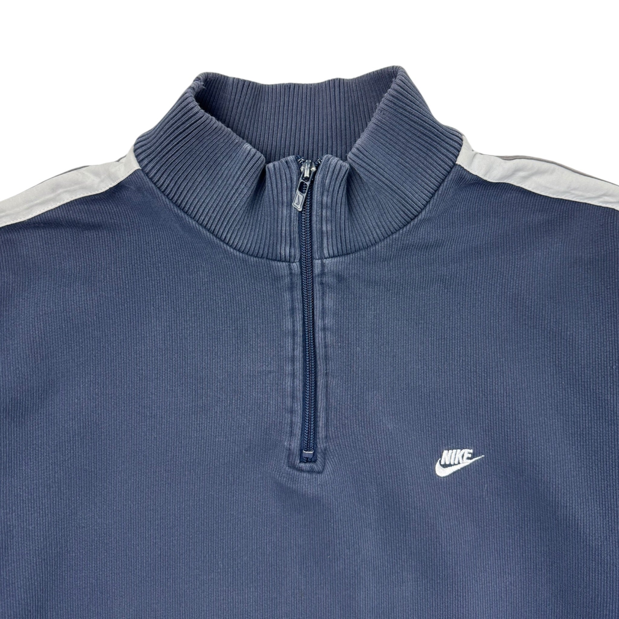 Vintage Nike Hand Warmer 1/4 Zip Washed Slate Blue