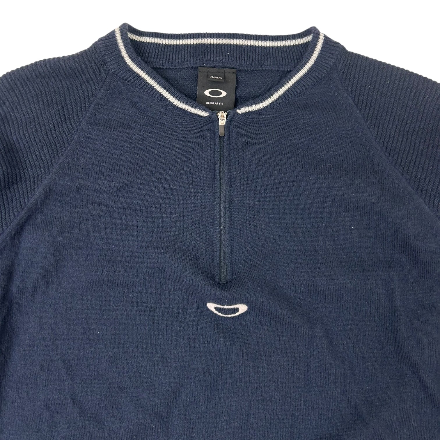Vintage Oakley Quarter Zip Long Sleeve Sweater Navy
