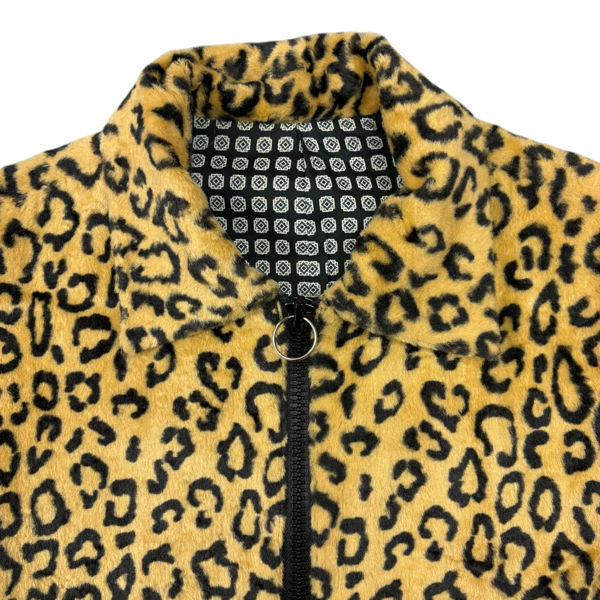 Number (N)ine Leopard Print Fleece Zip Up Bomber Jacket Brown