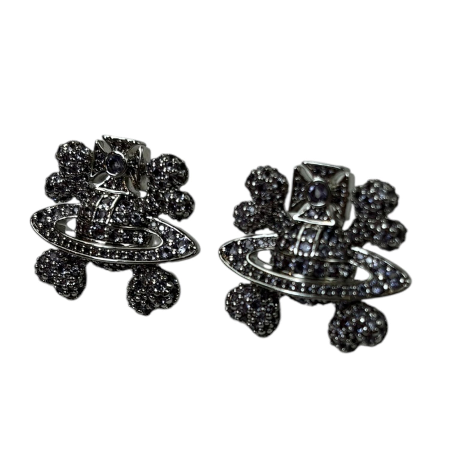 Vivienne Westwood Purple Crystal Orb Stud Earrings
