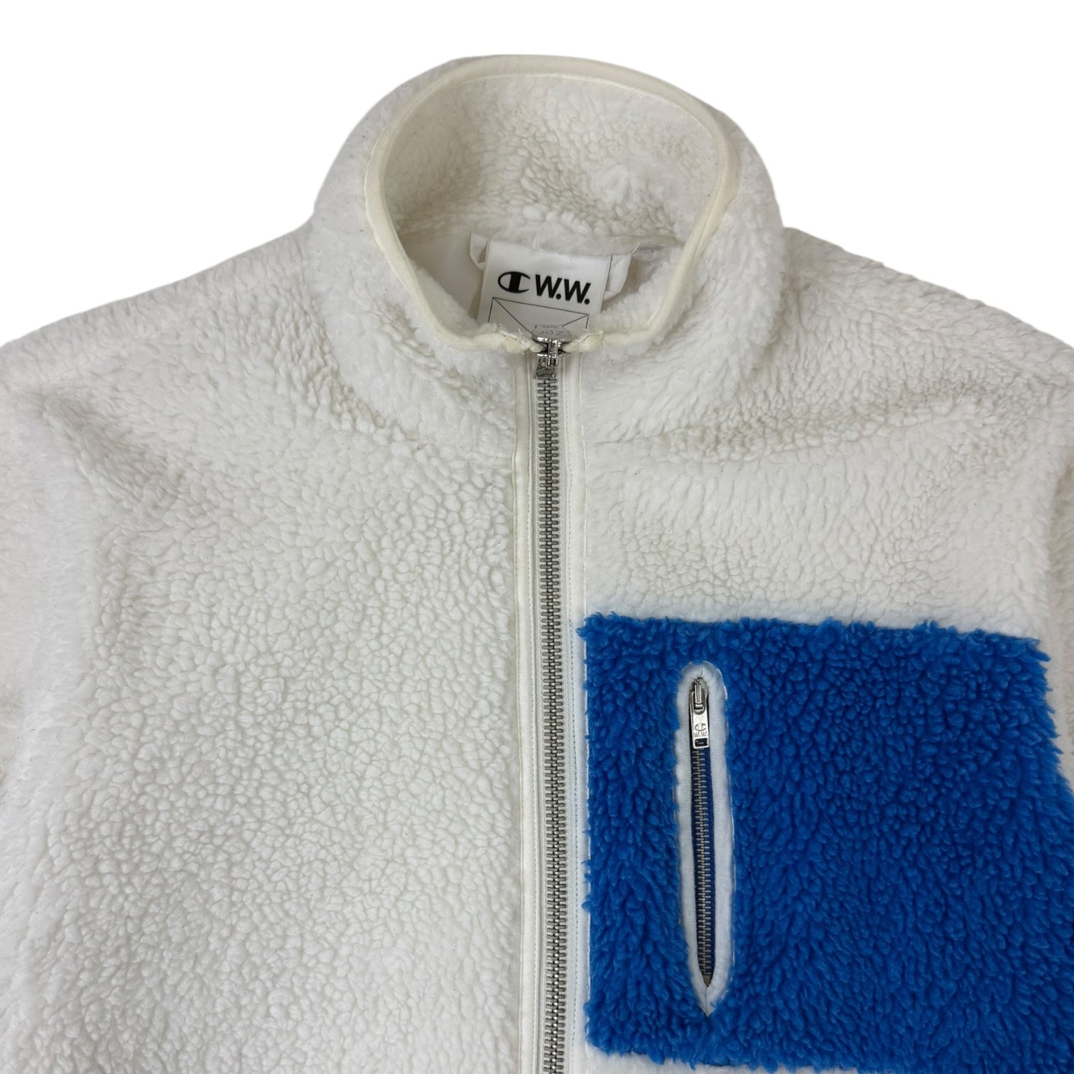 Champion x Wood Wood Opal Fleece Jacket White/Blue