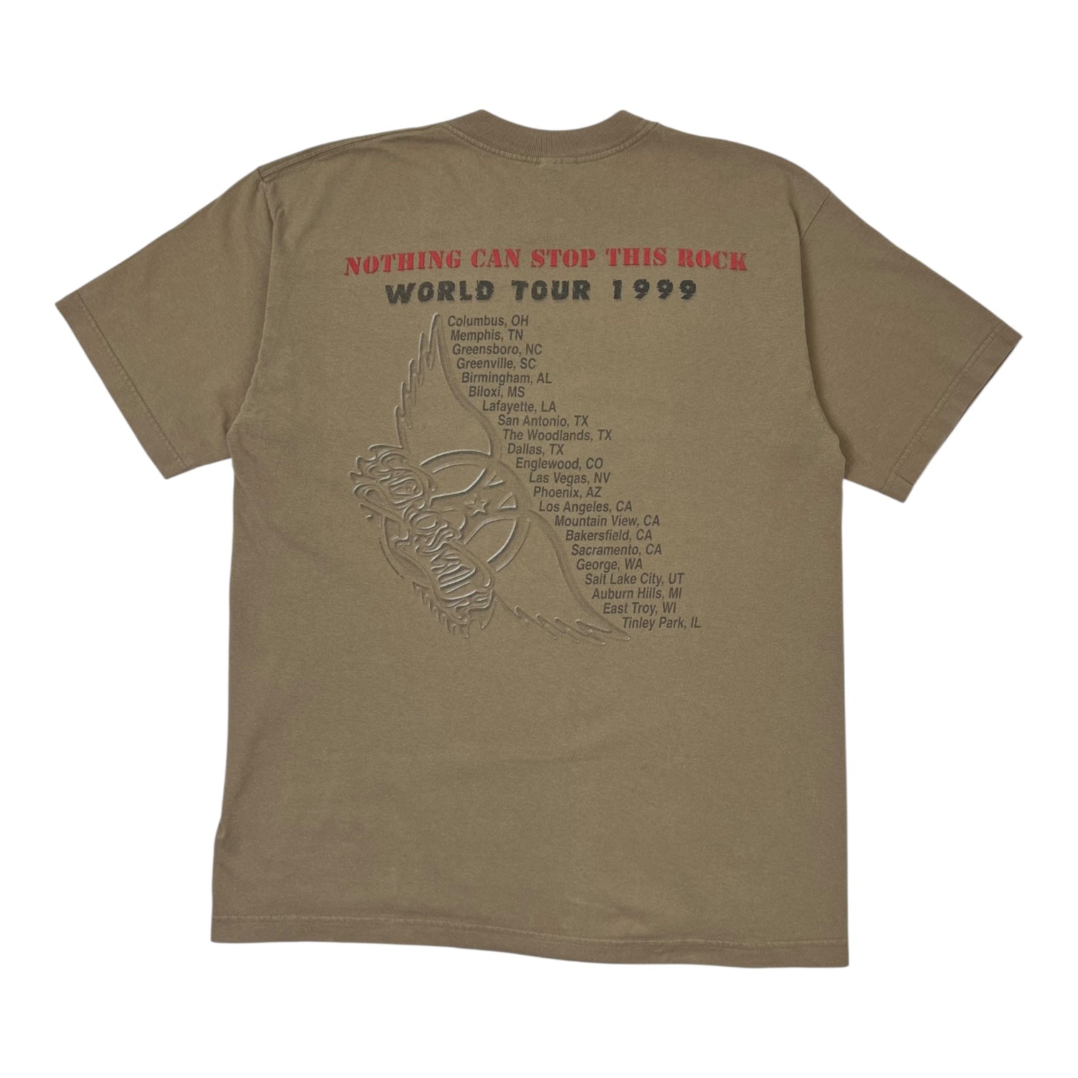 Vintage 1999 Aerosmith “Nothing Can Stop This Rock” World Tour T-Shirt Olive