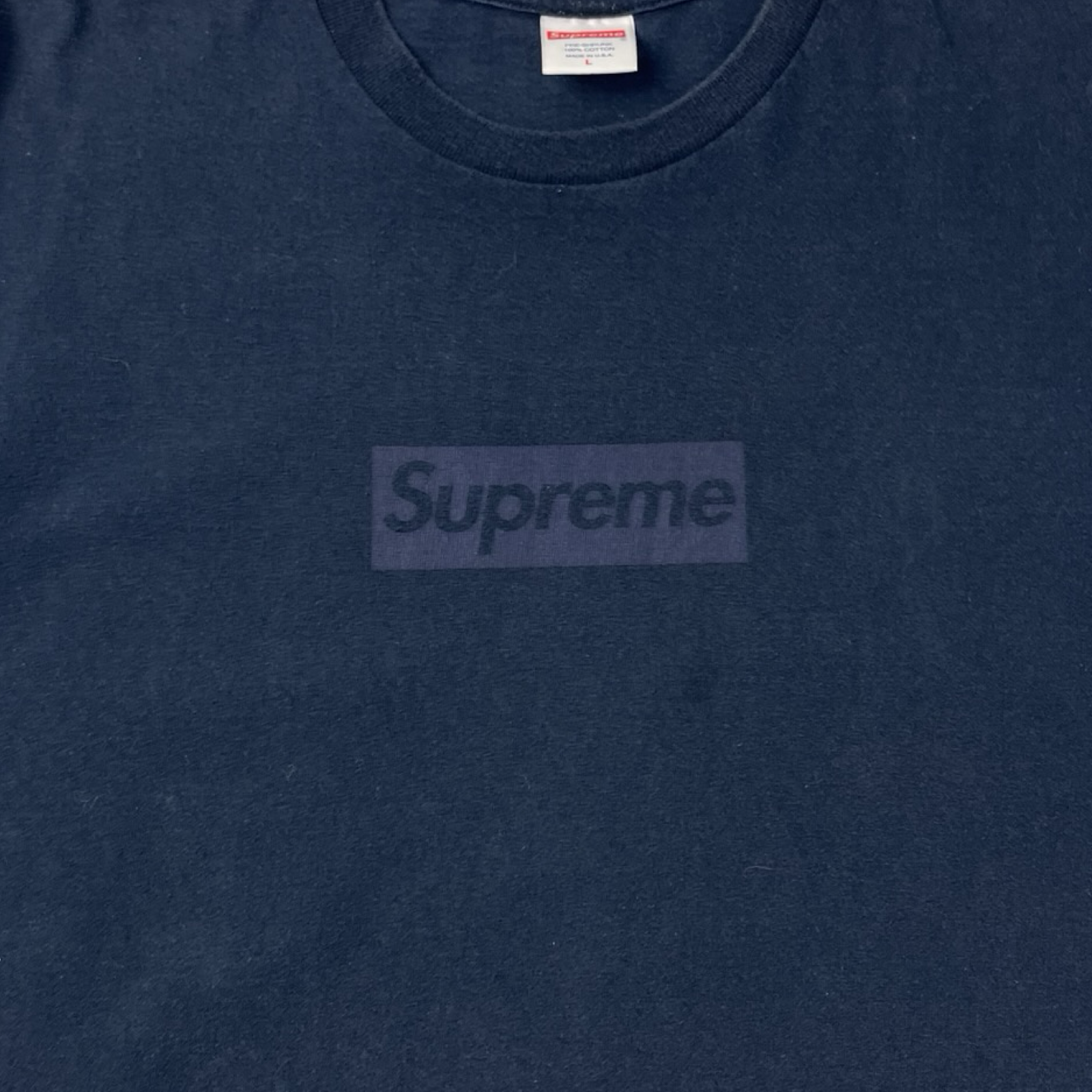 Supreme Tonal Box Logo Tee Navy