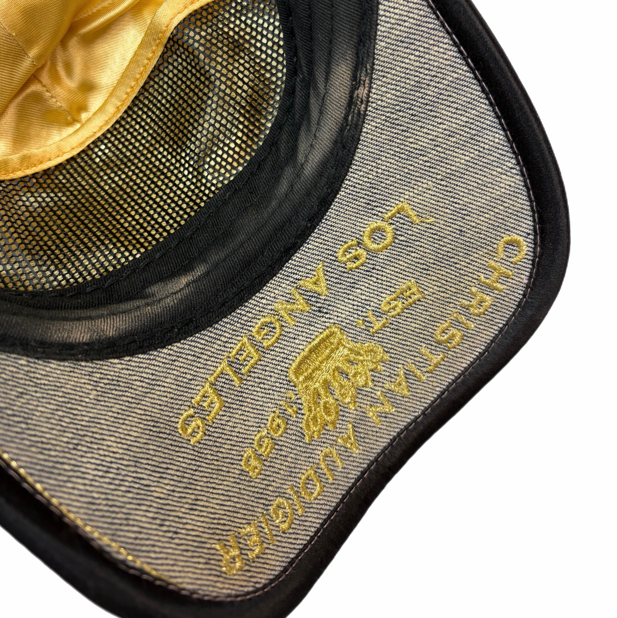 Vintage Christian Audigier Rhinestone Trucker Hat Cream/Black