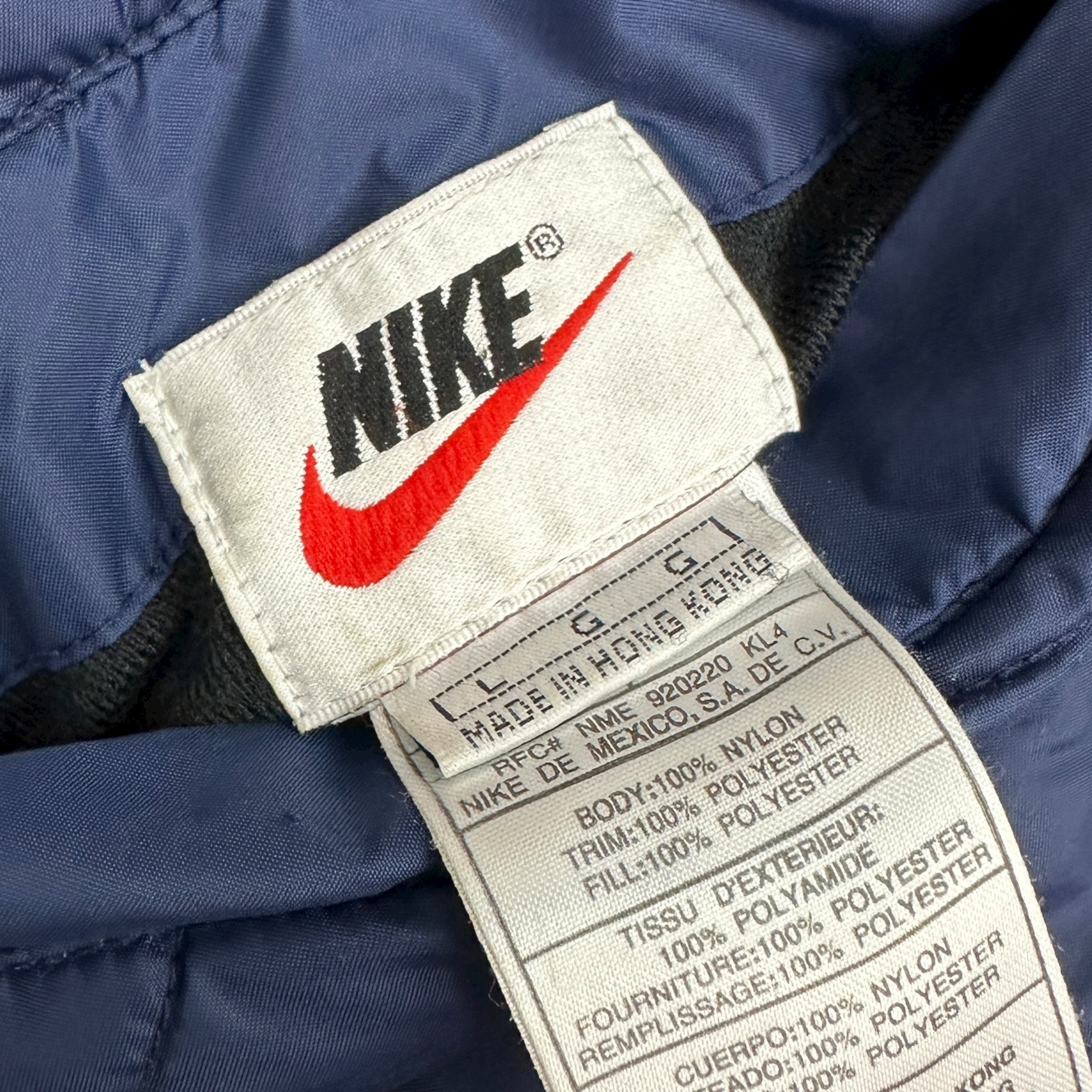 Vintage Nike Reversible Quilted Bomber Jacket Blue/Navy