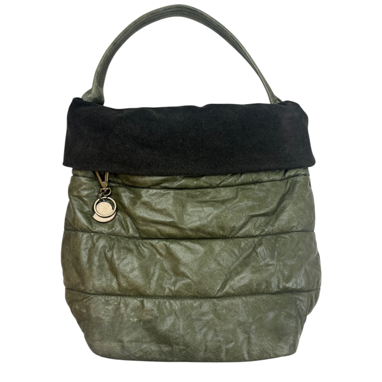 Moncler 2-Way Calfskin Carrying Bag Olive