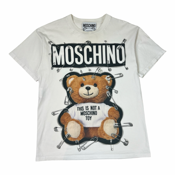 (W) Moschino Cotton Teddy Bear Fitted T-Shirt White