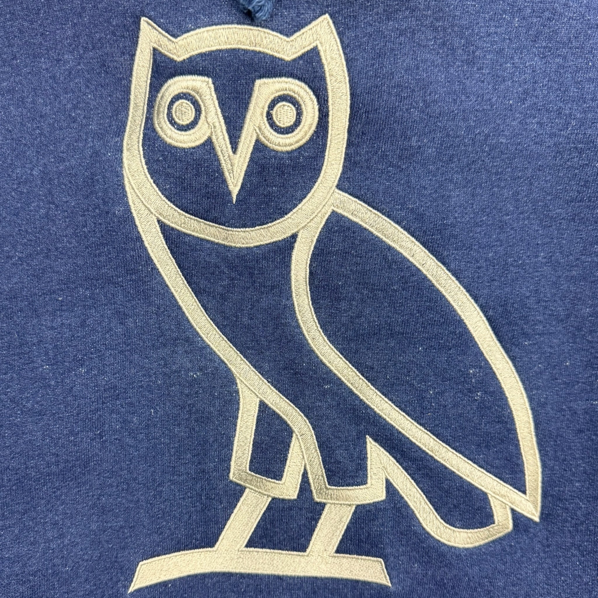 OVO Big Owl Grament Dyed Hoodie Blue