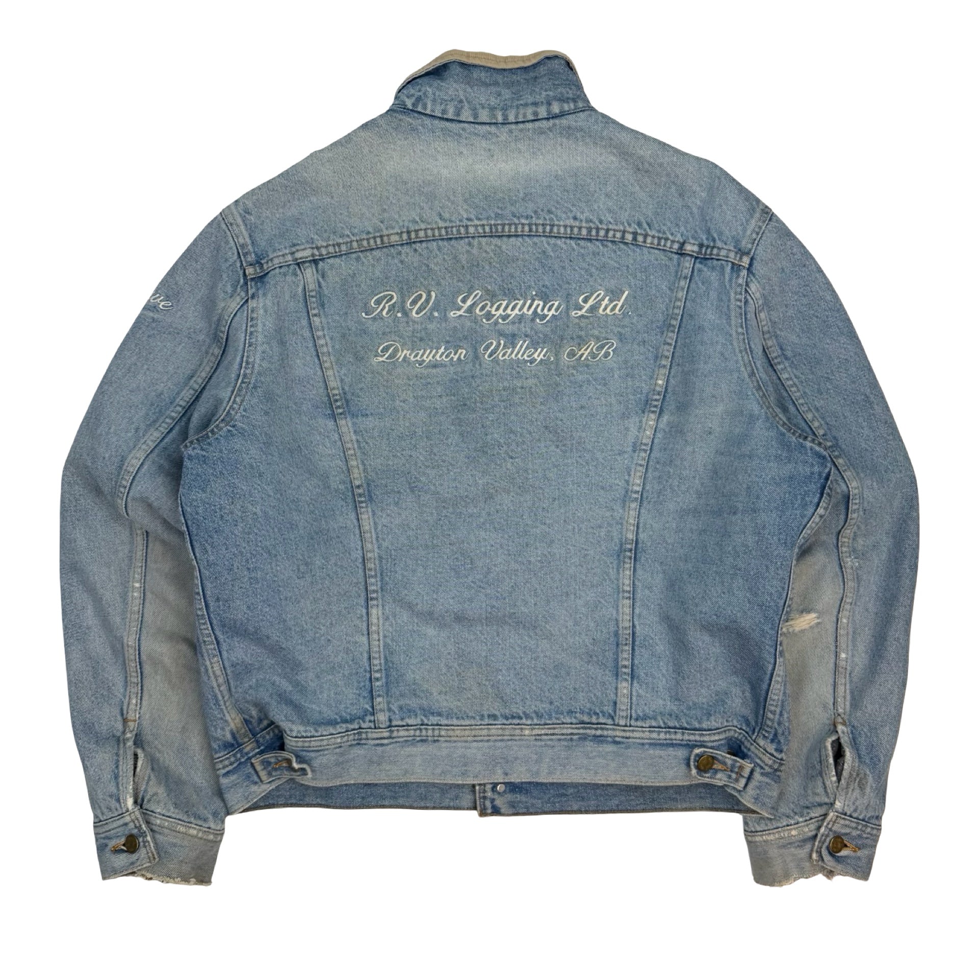 Vintage Mustang Stormrider Embroidered Denim Jacket Blue